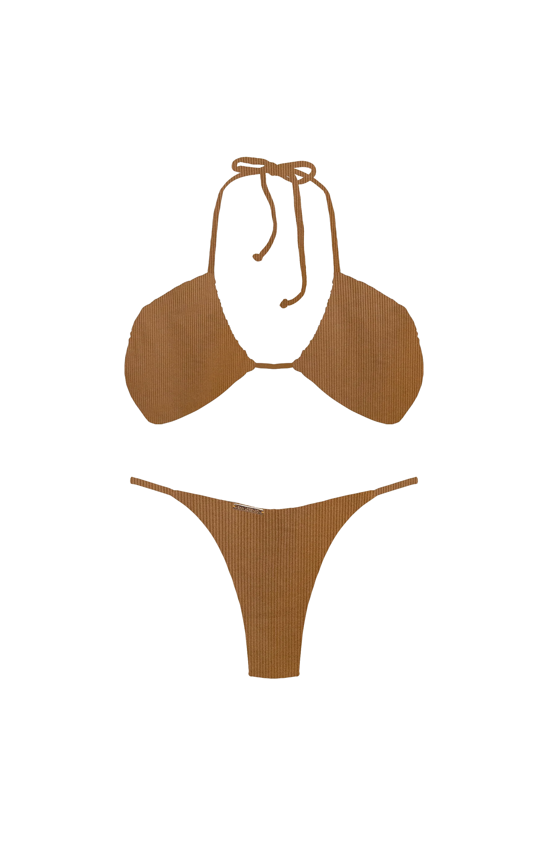 ANIMAL Camel Ribbed Upsidedown Triangle Bikini Top - Image 16