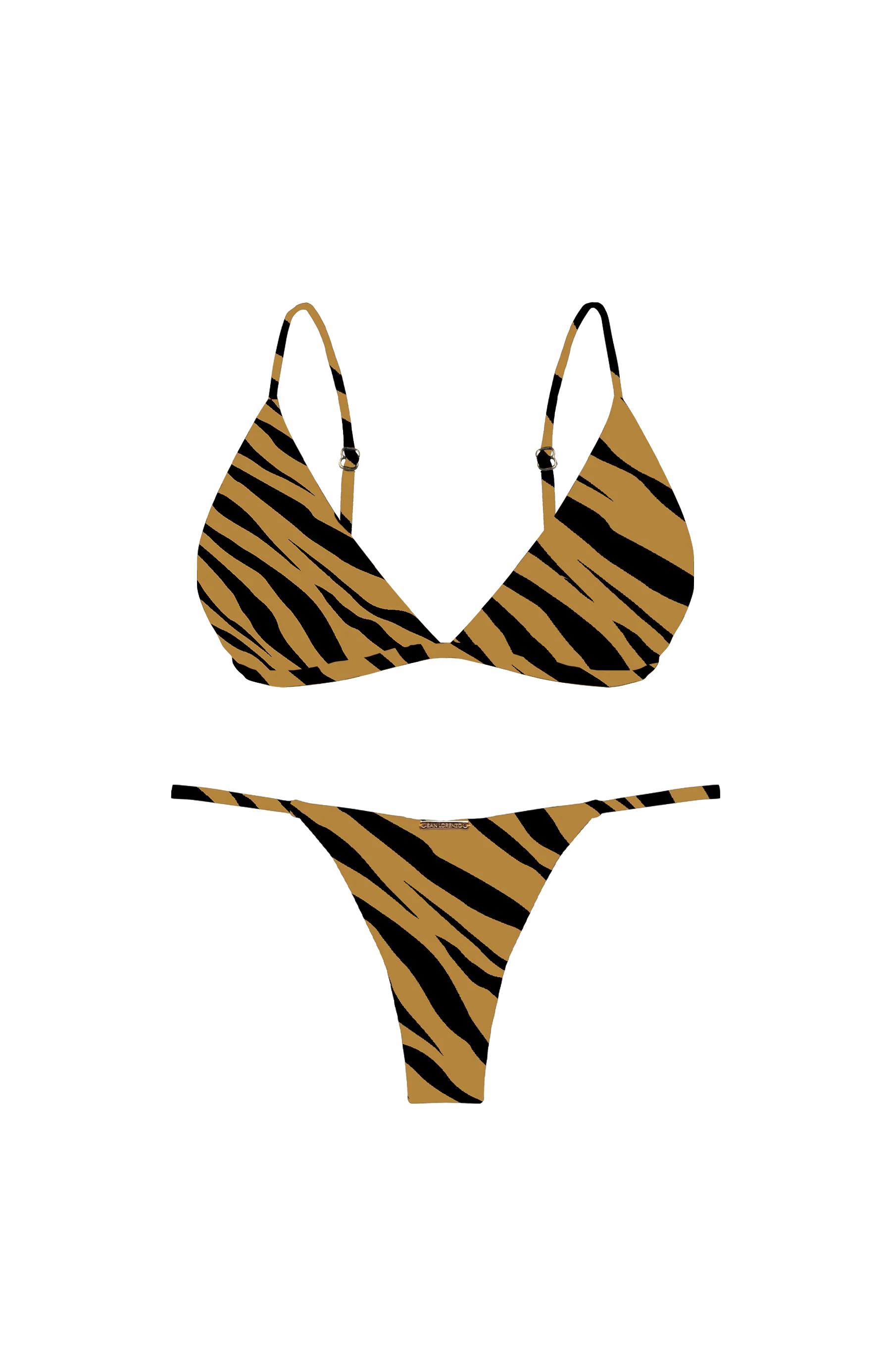 ANIMAL Golden Zebra Bra Halter Bikini Top - Image 16