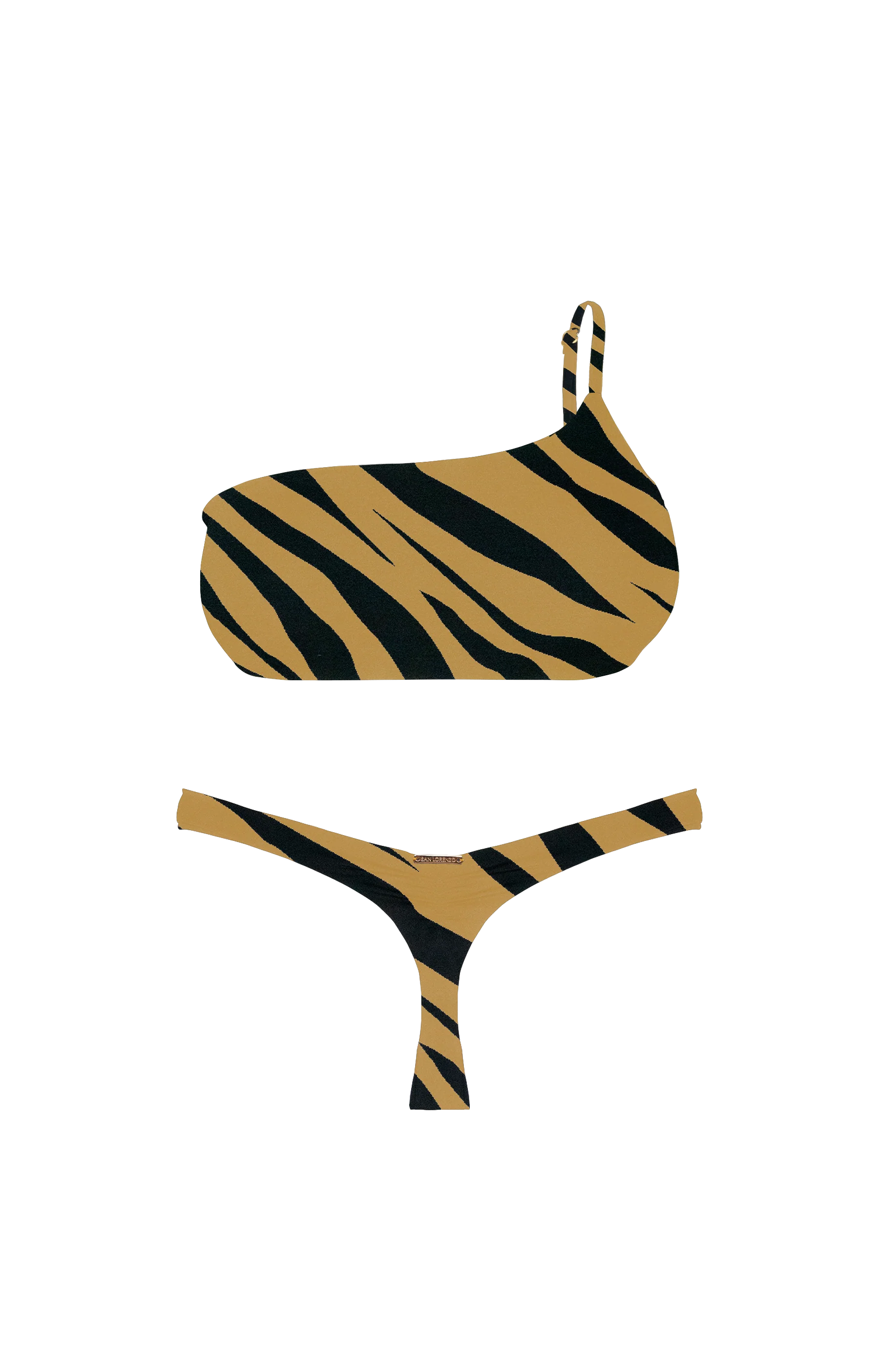 ANIMAL Golden Zebra Ruched Brief Thong Bottom - Image 8