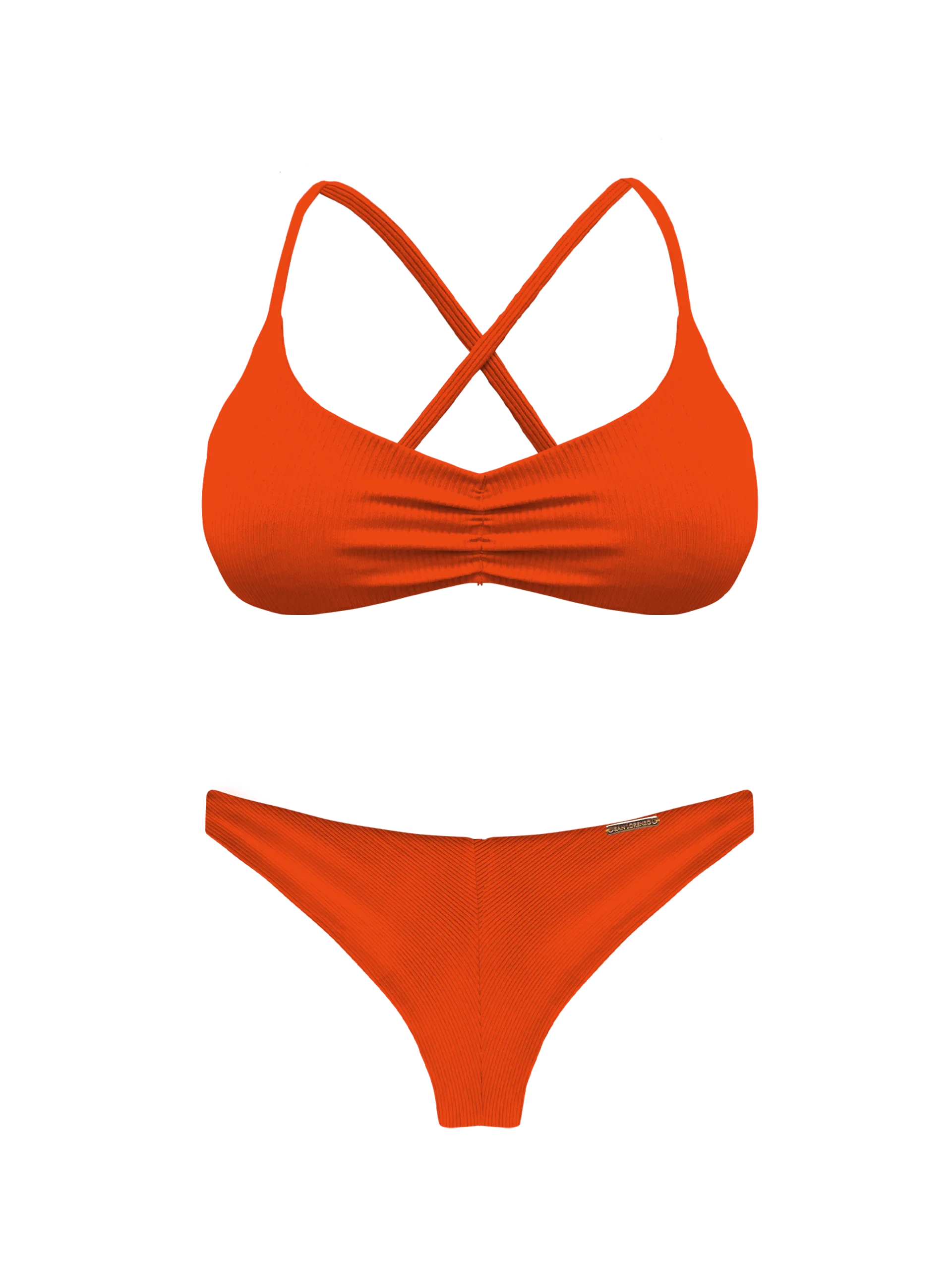 Bonita Sunset  Ruched Cross Back Bikini Top - Image 9