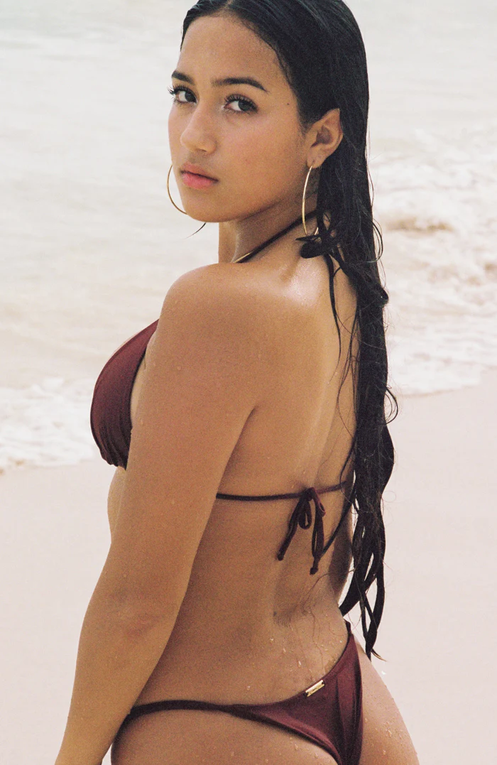 Essential Solids Cocoa Bean Thin Brief Bikini Bottom - Image 4