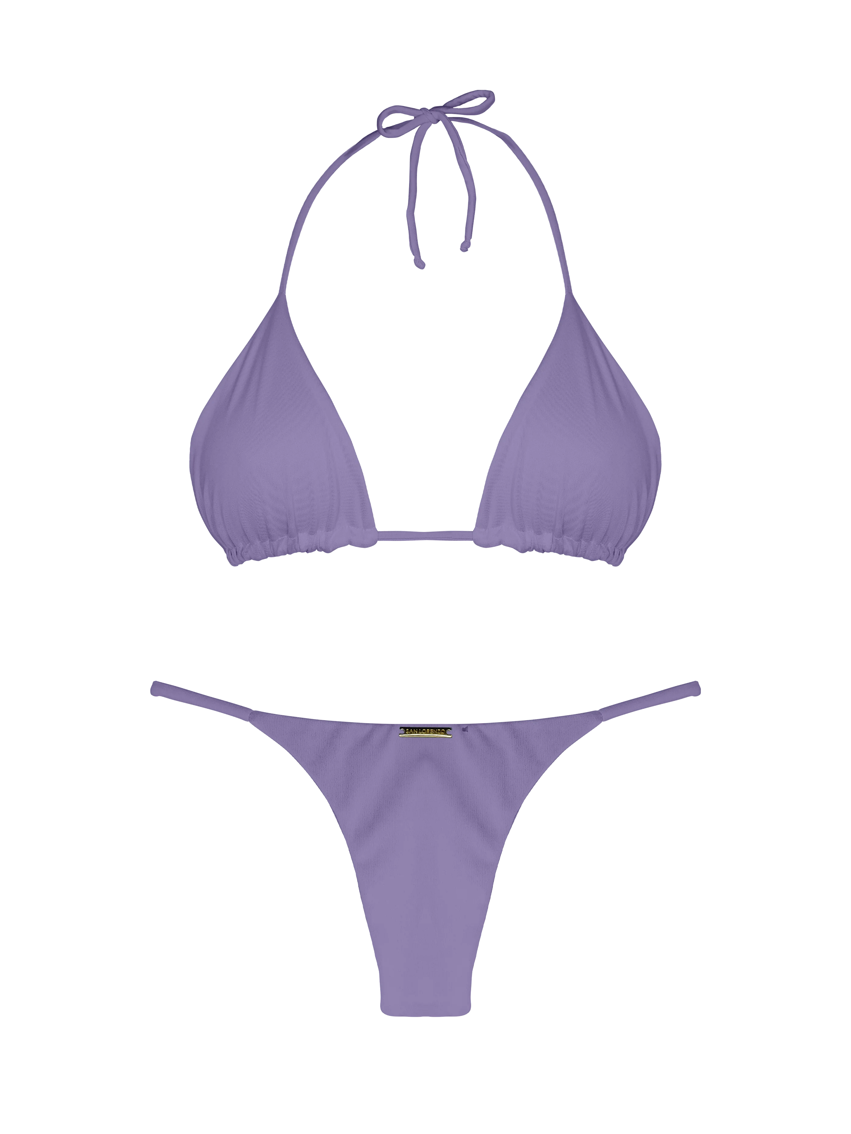 Essential Solids Gray Violet Classic Triangle Bikini Top - Image 7