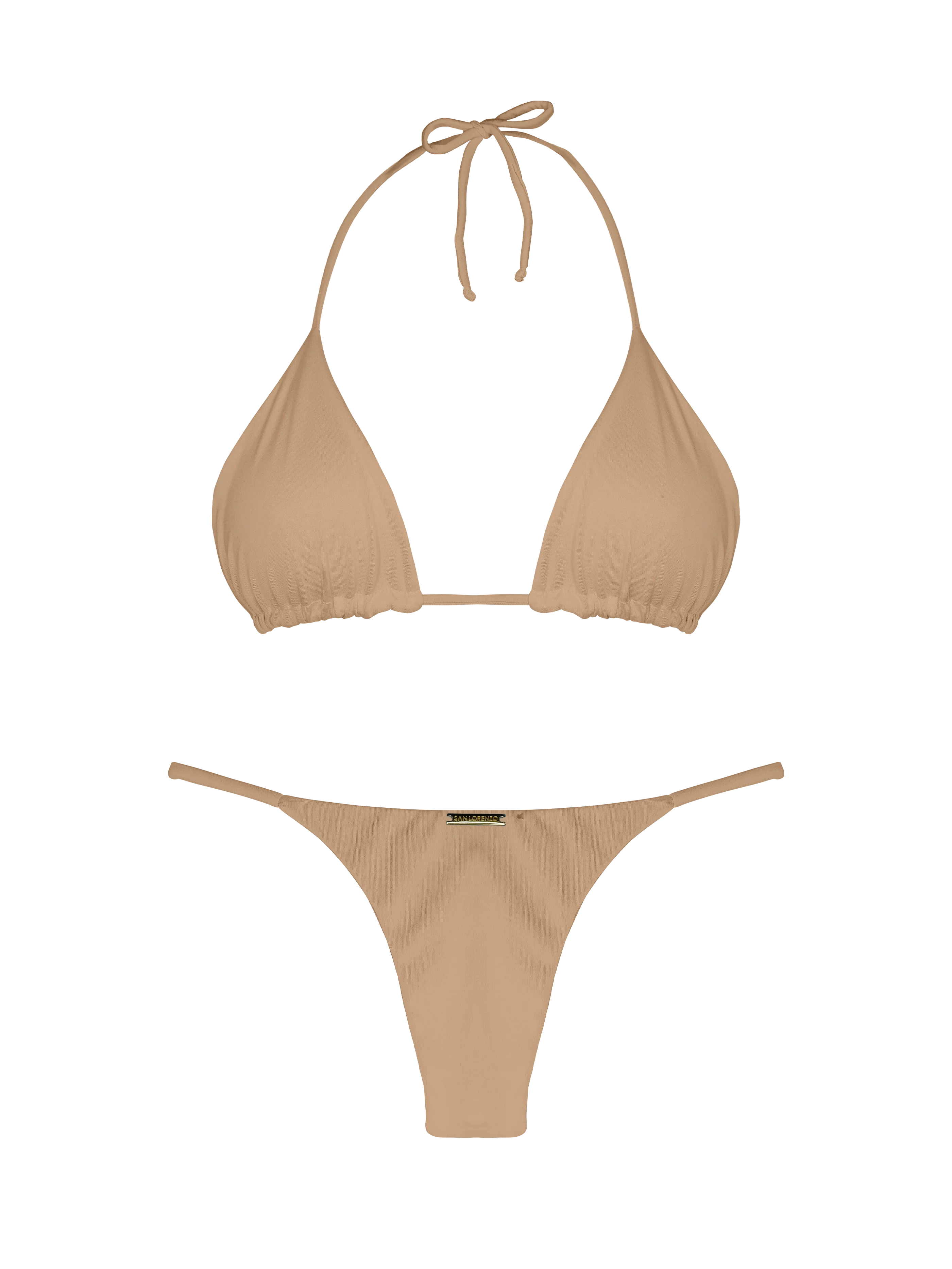 Essential Solids Latte Swirl Classic Triangle Bikini Top - Image 8
