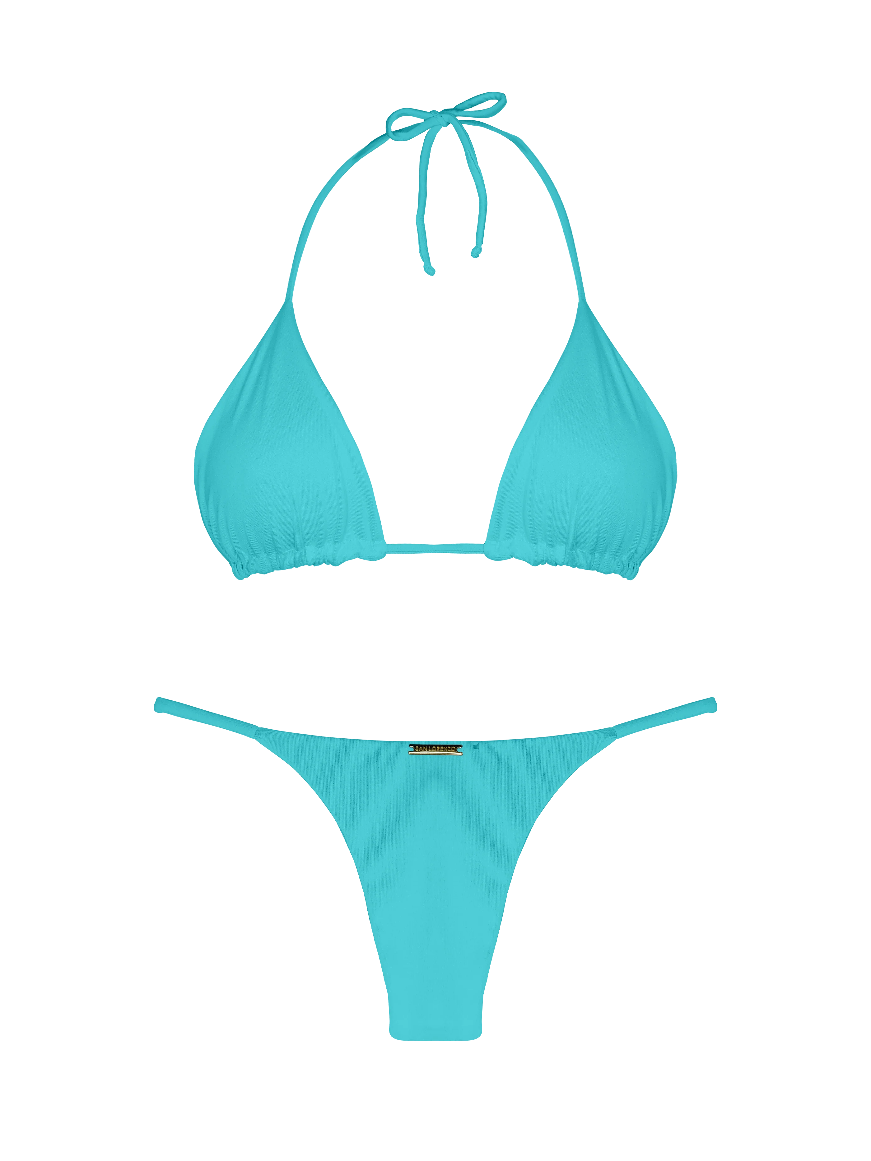 Essential Solids Oceanic Turquoise Thin Brief Bikini Bottom - Image 8