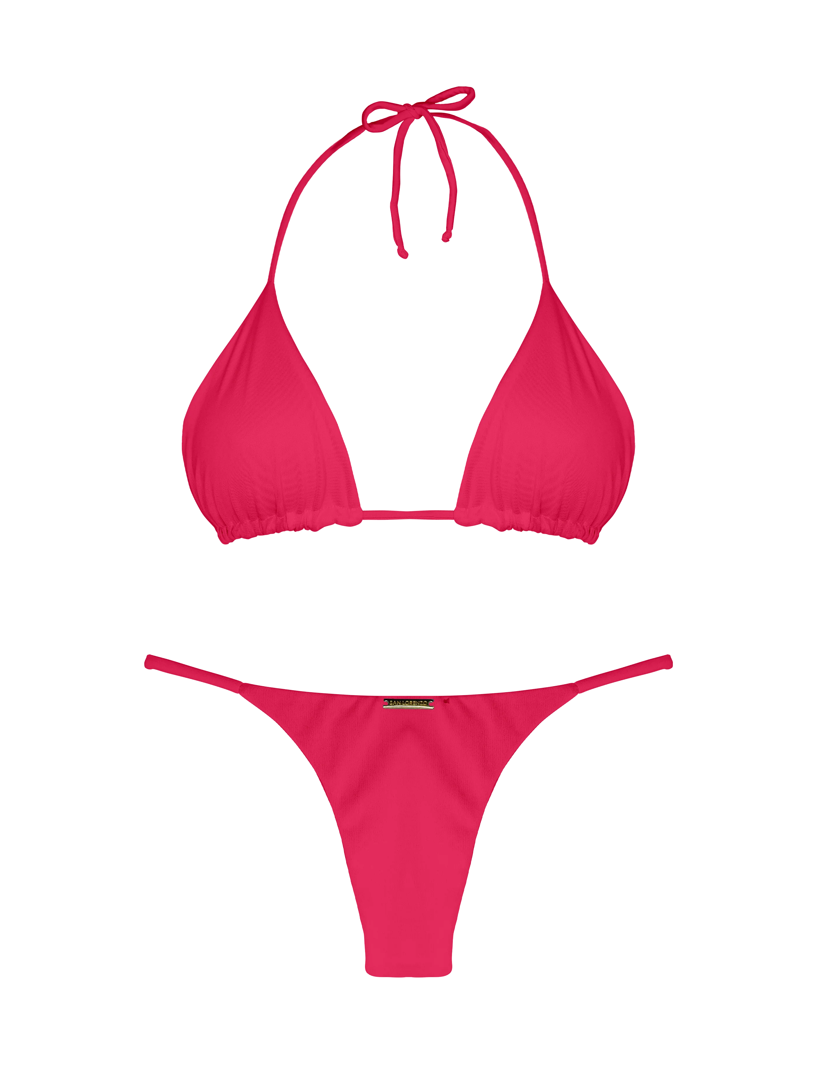 Essential Solids Pink Fusion Classic Triangle Bikini Top - Image 9
