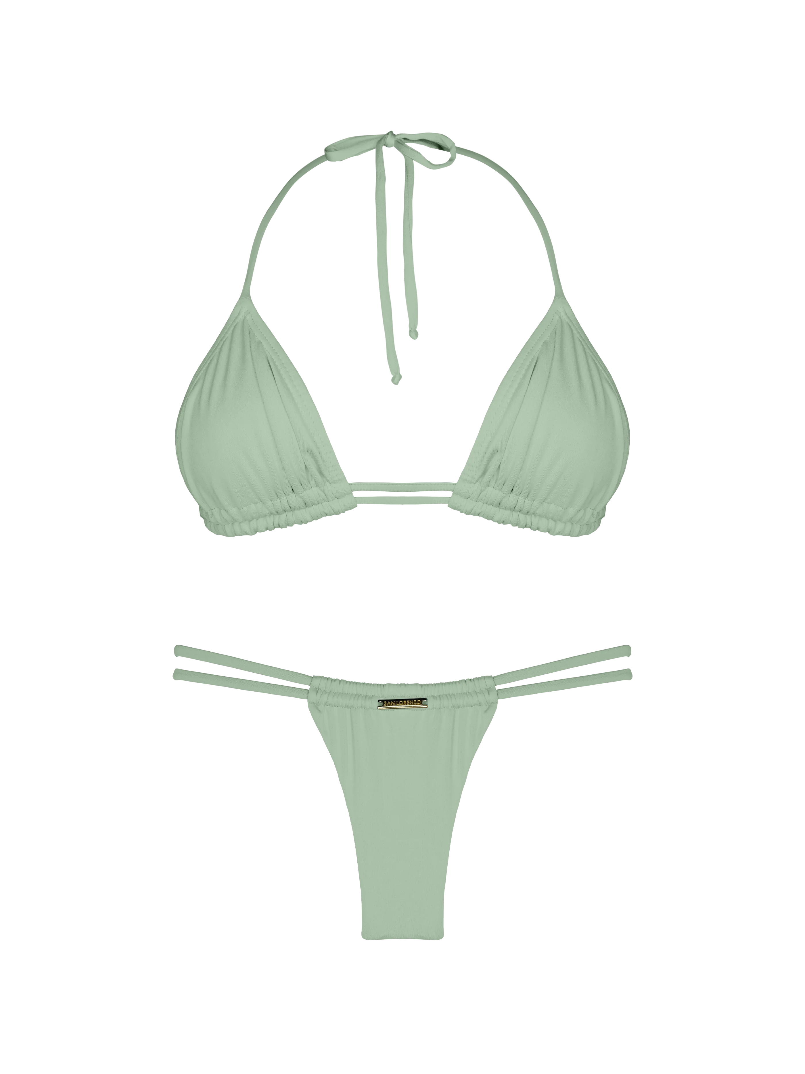 Essential Solids Moss Oasis Double Loop String Bikini Bottom - Image 9
