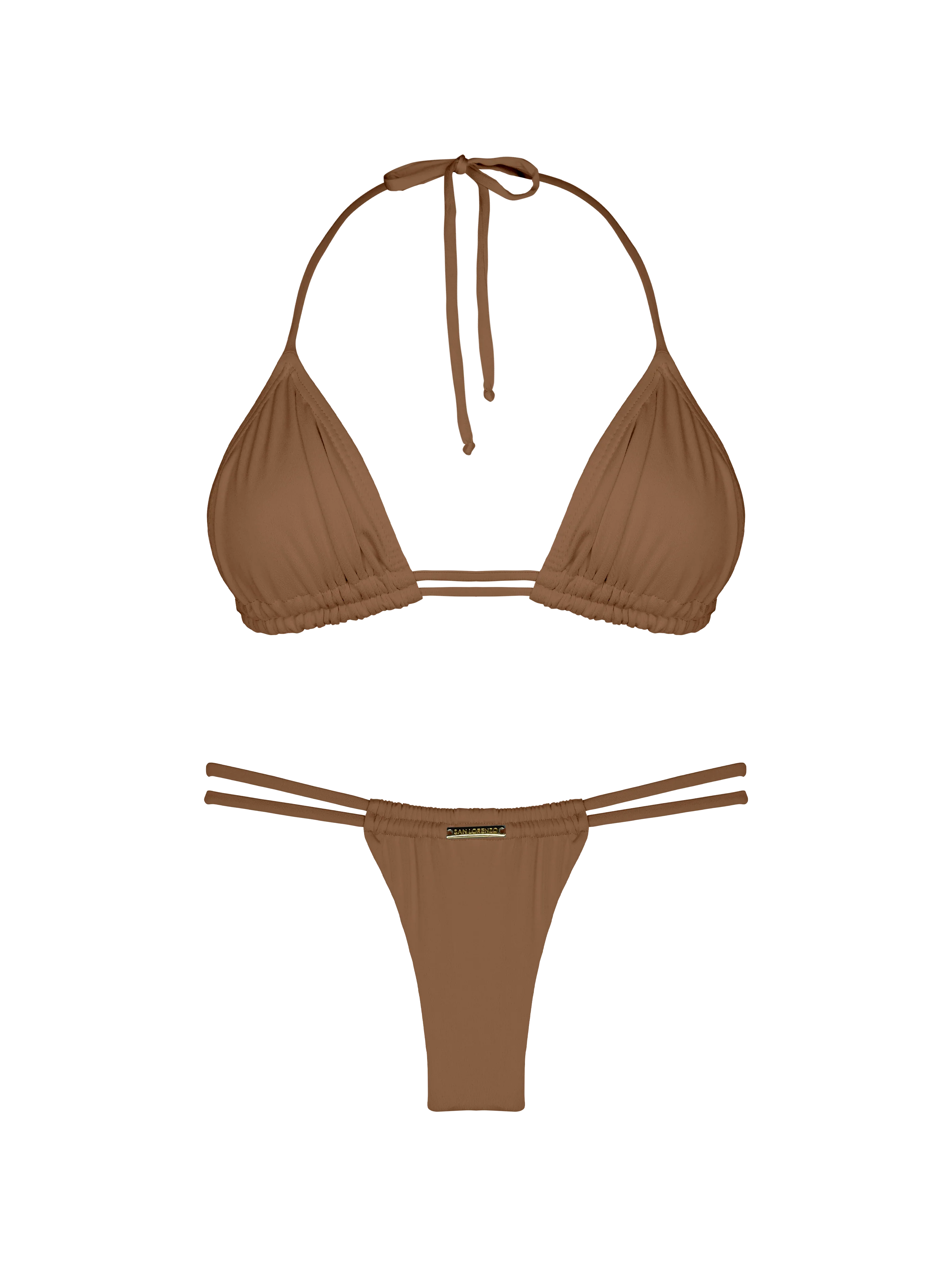 Essential Solids Mudslide Magic Double Loop String Halter Bikini Top - Image 10