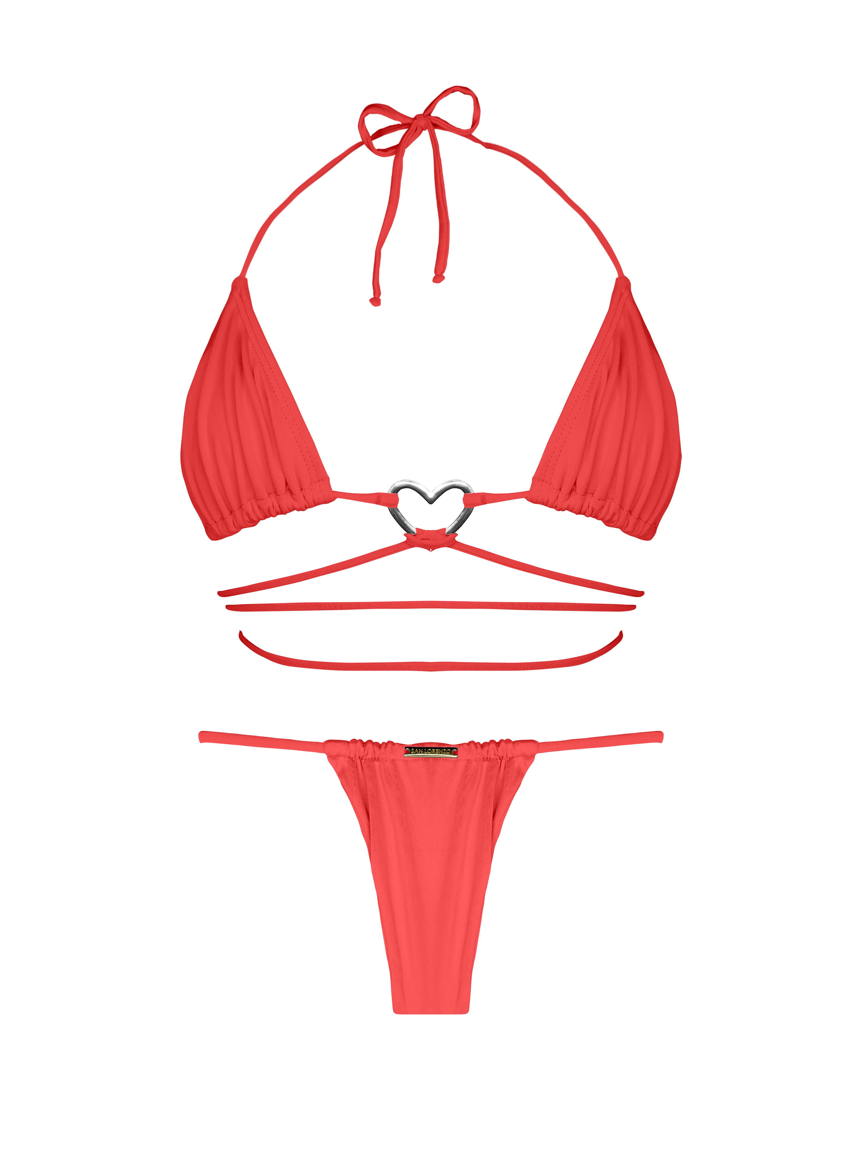 Essential Solids Sunset Blaze Multi String Ring Bikini Top - Image 7