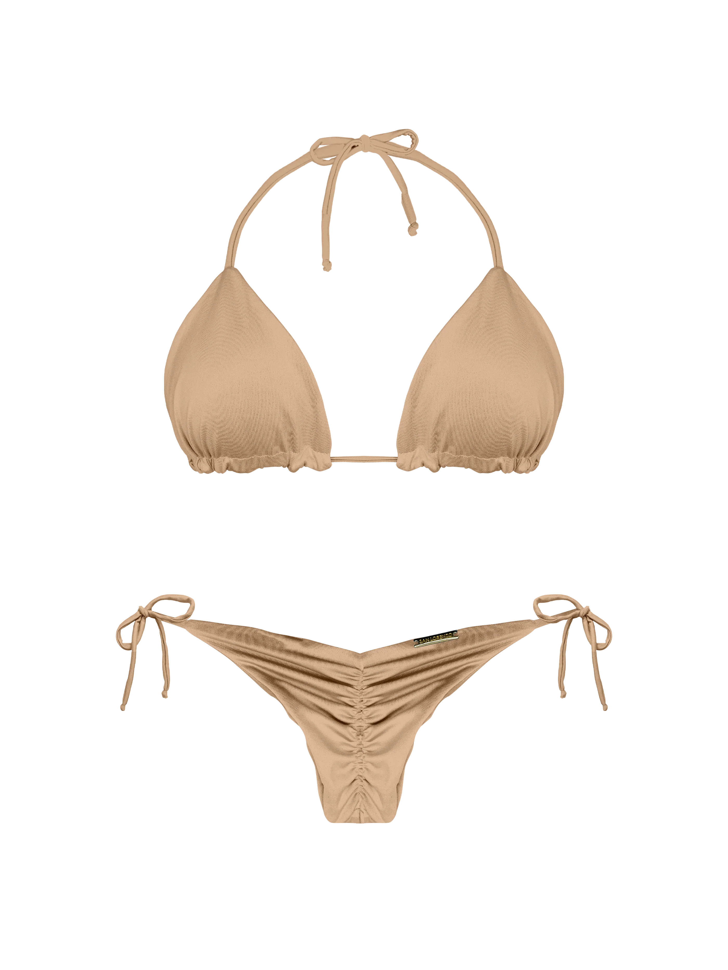 Essential Solids Latte Swirl Rounded Triangle Bikini Top - Image 8