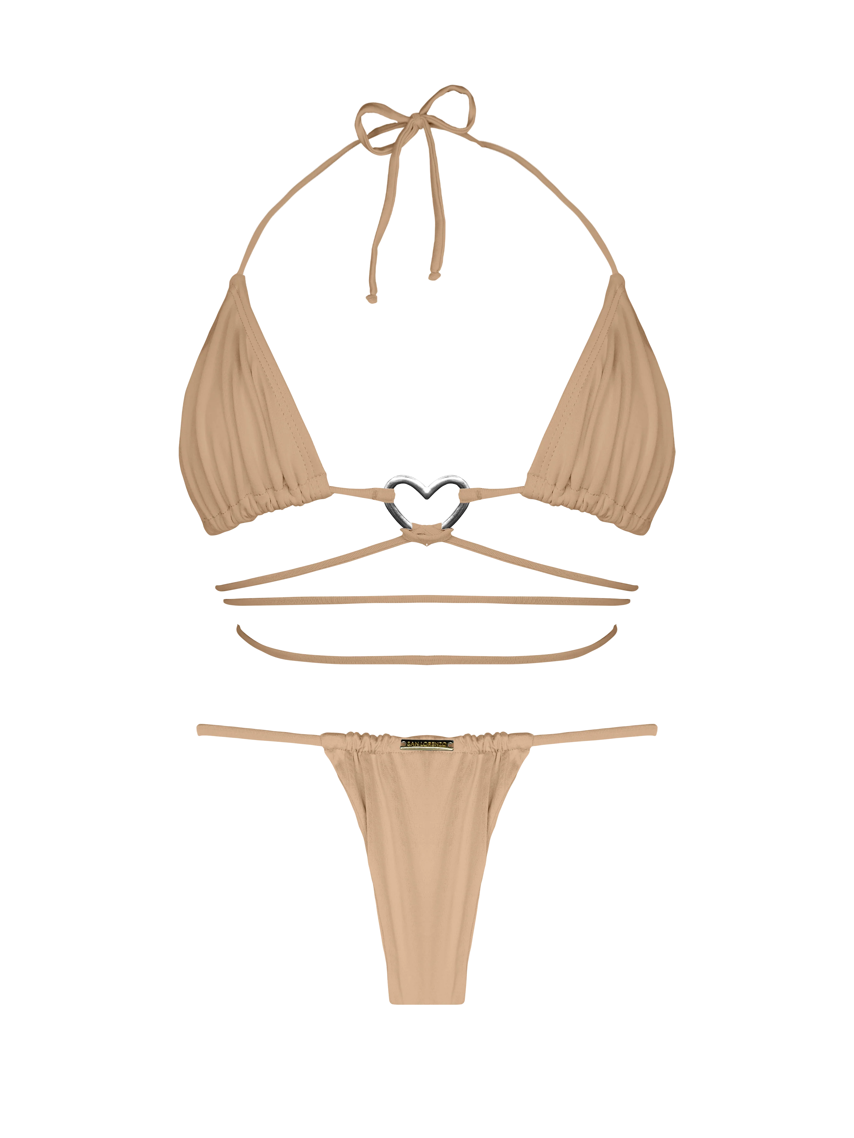 Essential Solids Latte Swirl Sliding Thong Bikini Bottom - Image 6