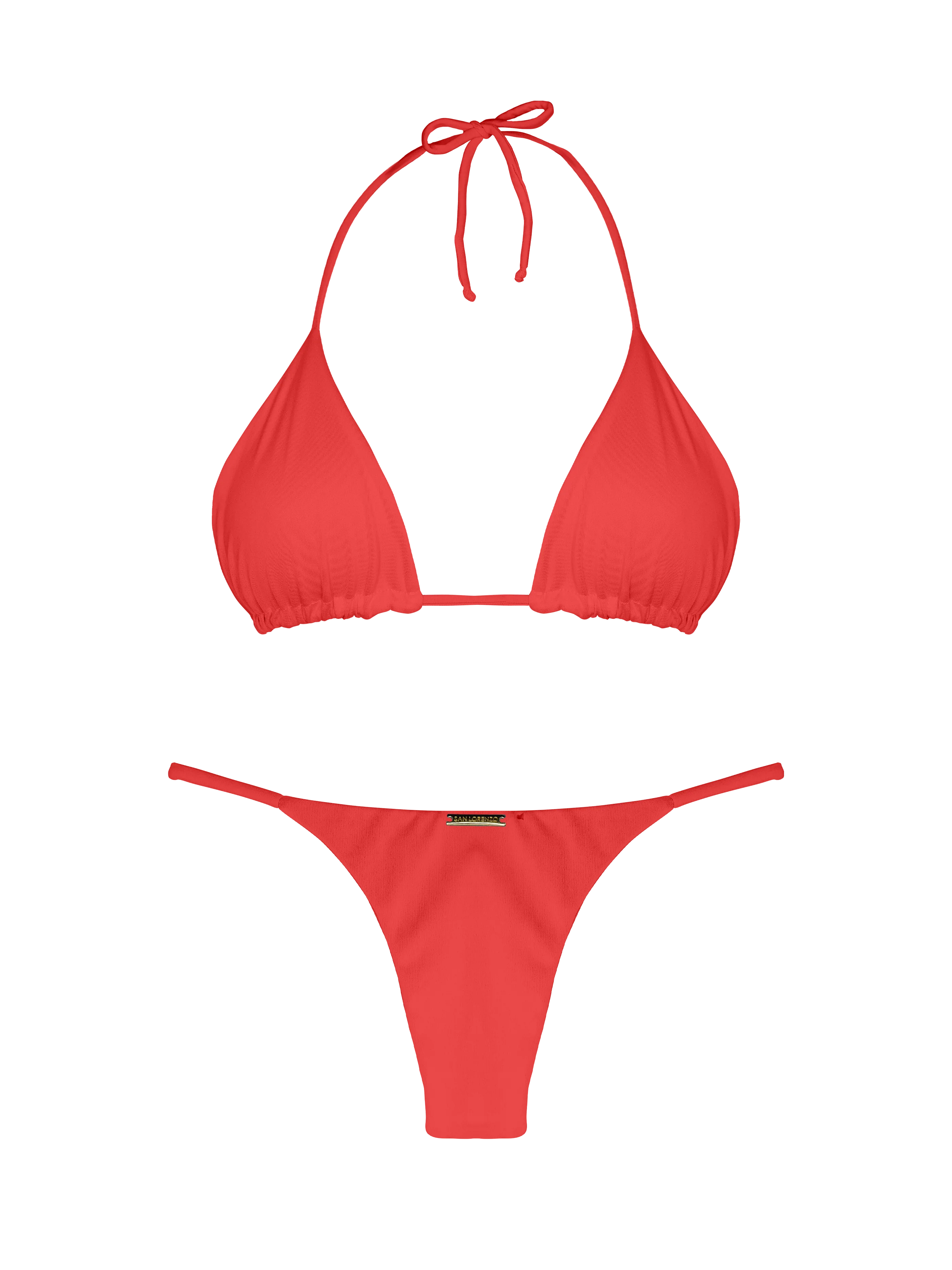 Essential Solids Sunset Blaze Thin Brief Bikini Bottom - Image 11