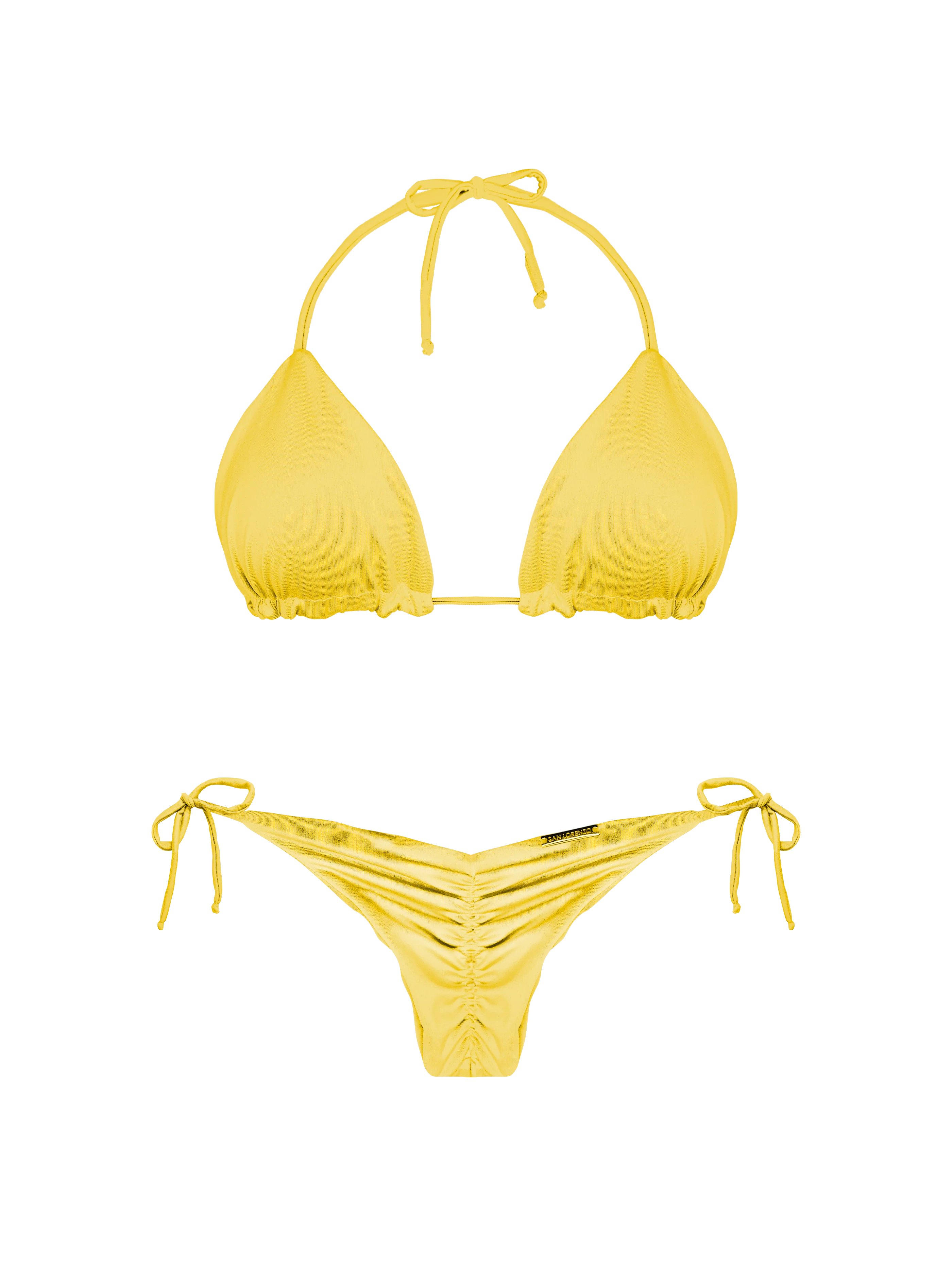 Essential Solids Citrine Rounded Triangle Bikini Top - Image 8