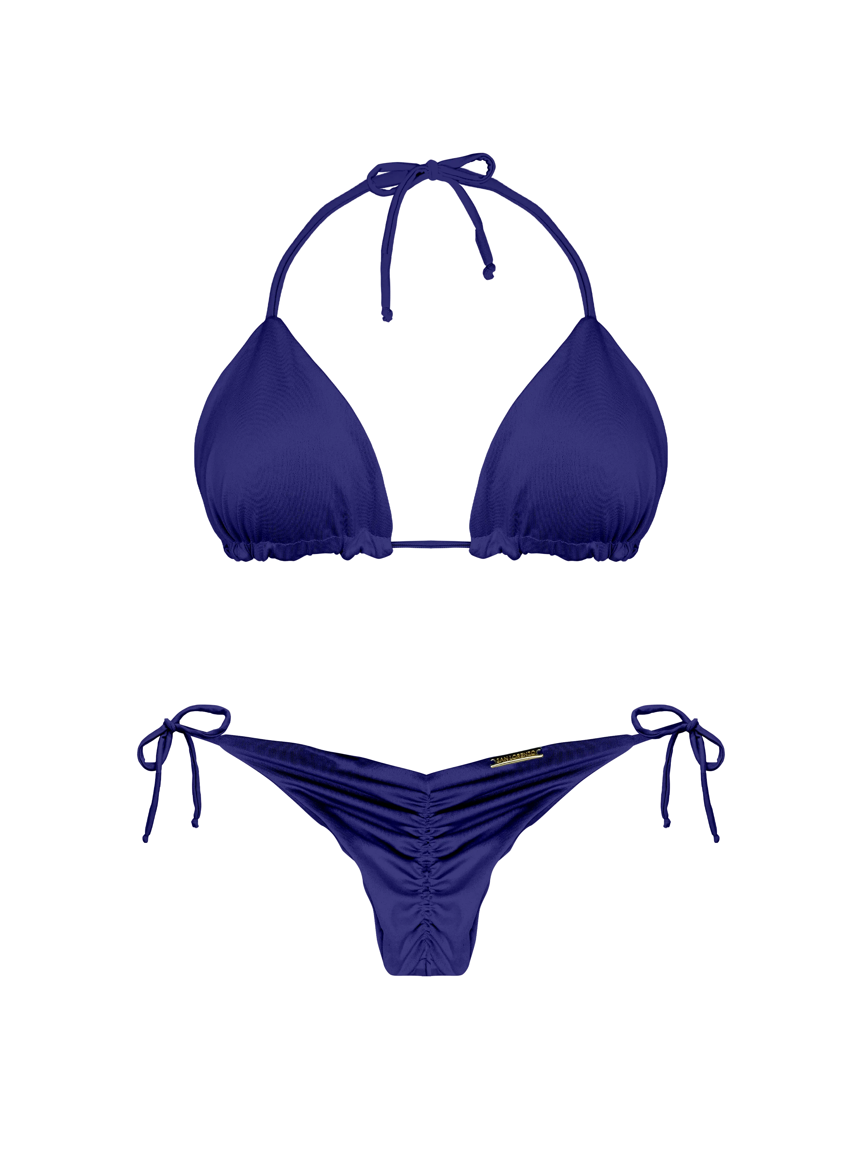 Essential Solids Royal Velvet Thin Scrunch Brief Bikini Bottom - Image 9