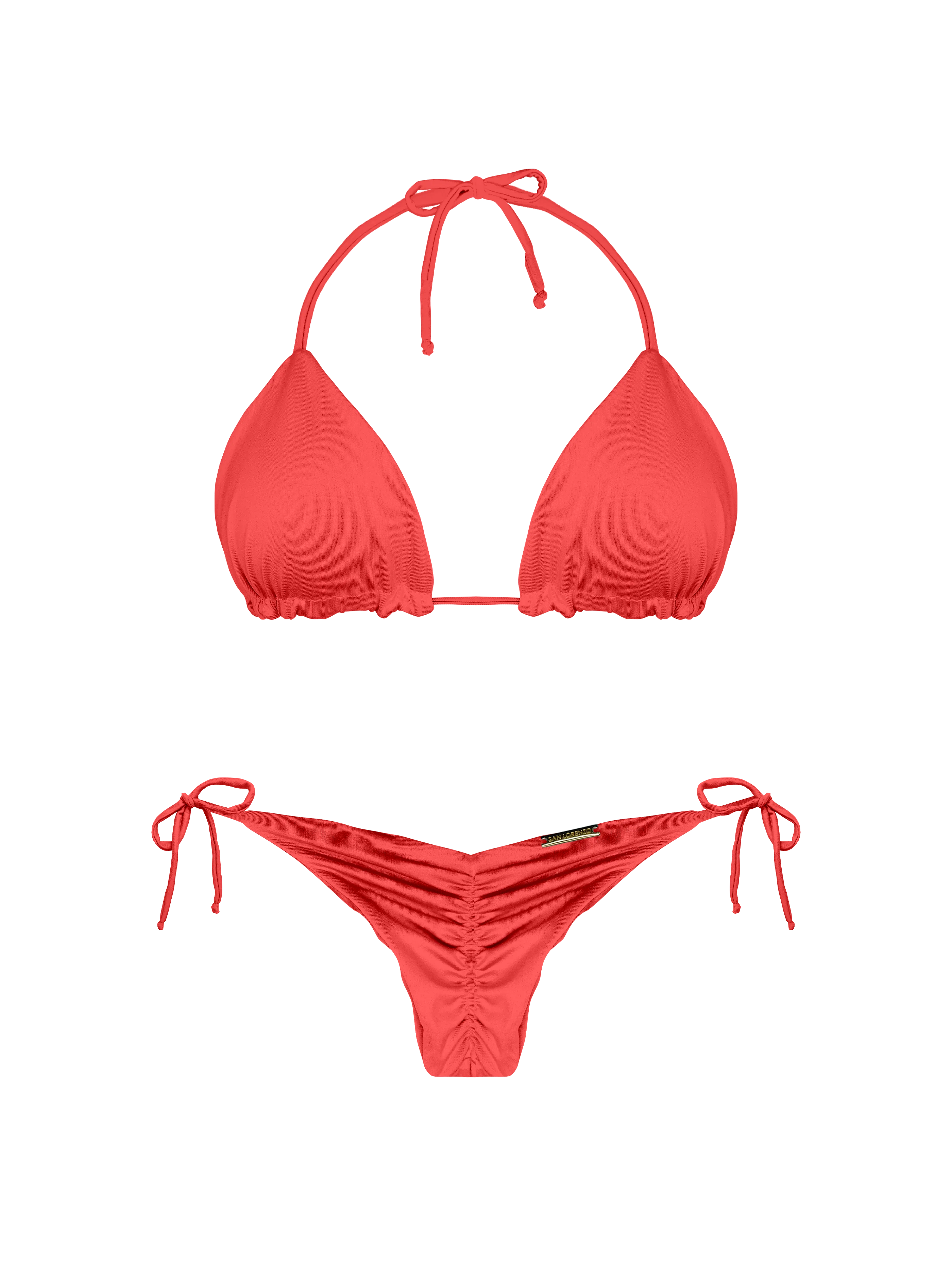Essential Solids Sunset Blaze Rounded Triangle Bikini Top - Image 9