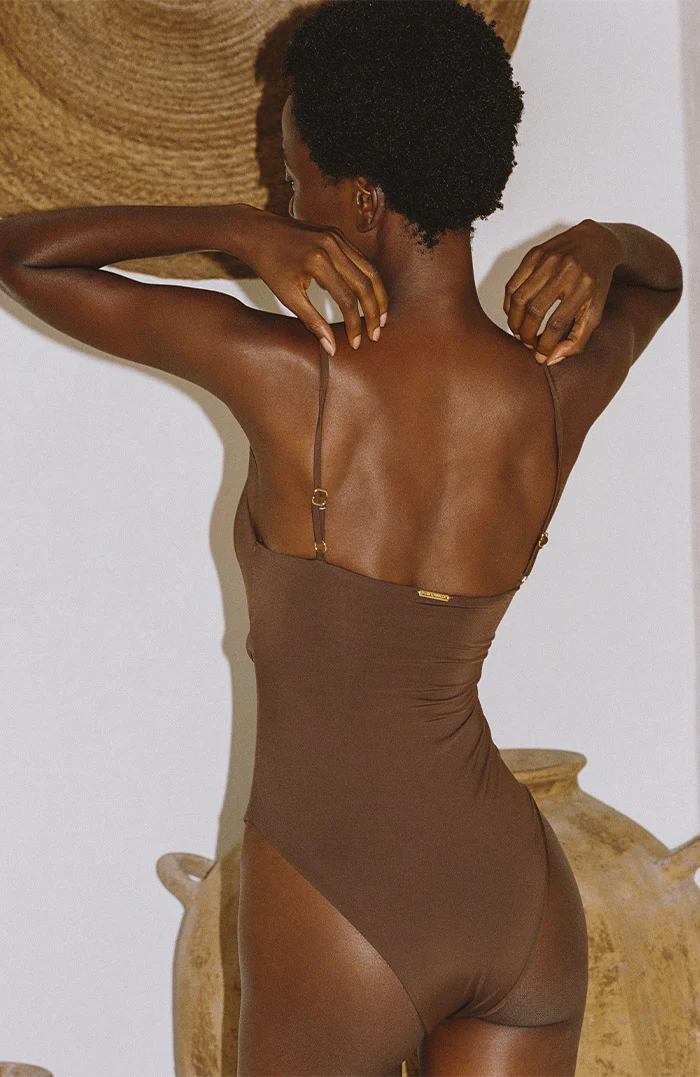 Eterna Chocolate Retro Cut Out Bikini One Piece - Image 2