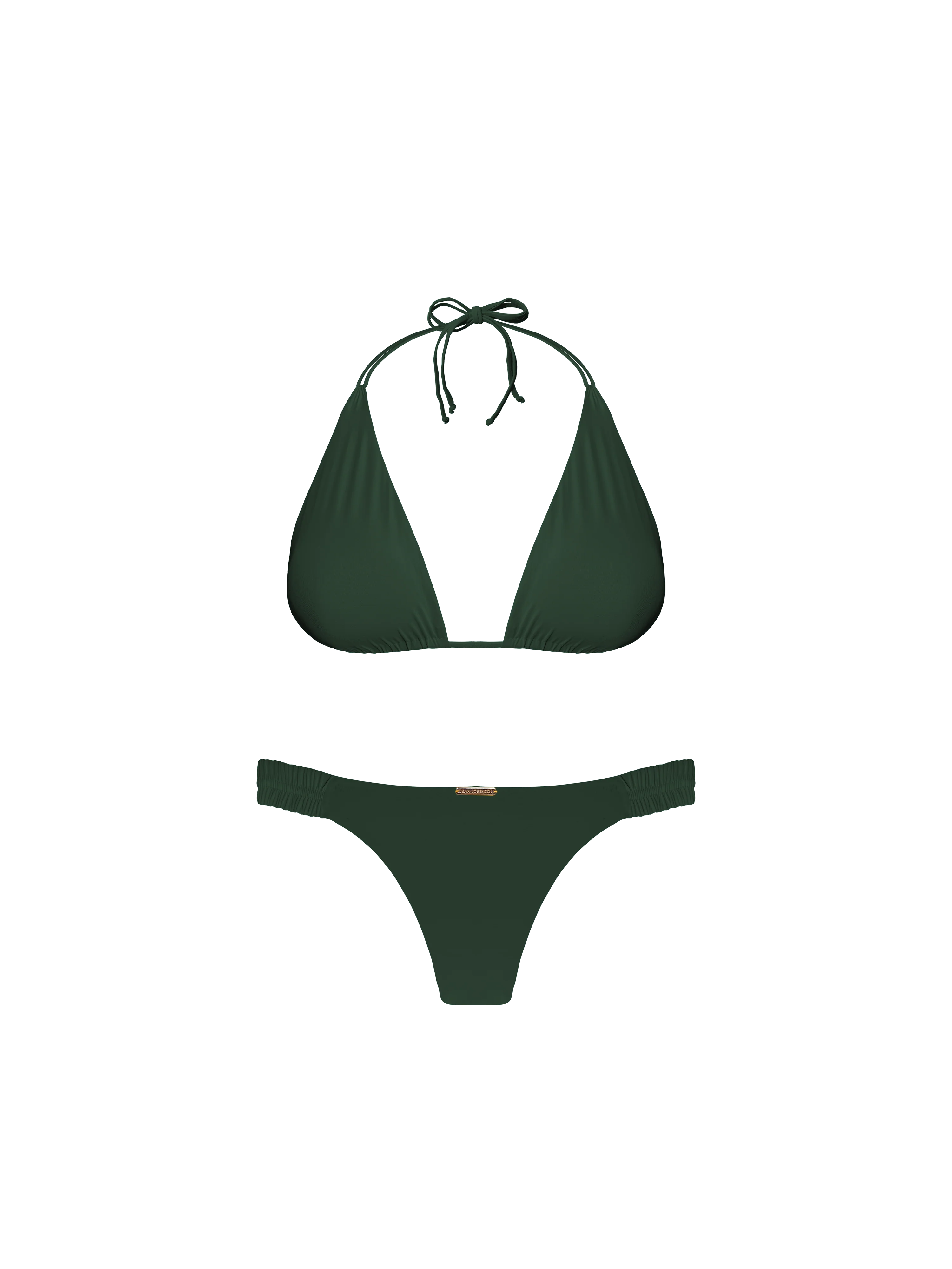 Eterna Lush Olive Double String Halter Bikini Top - Image 15