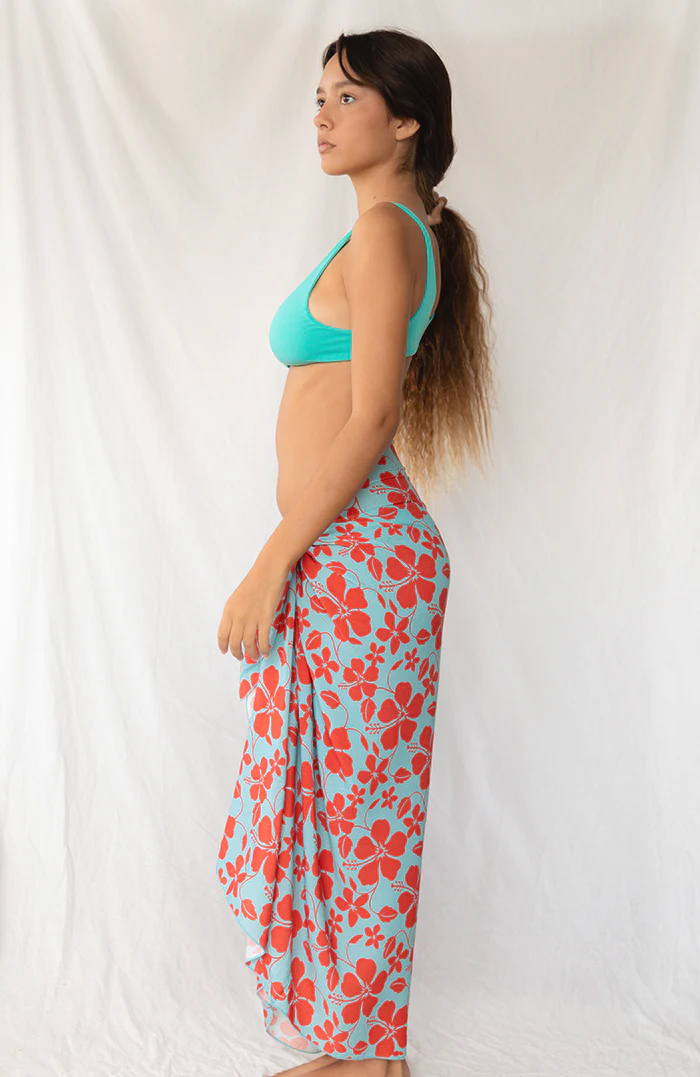 Hibiscus Blue Sarong - Image 4