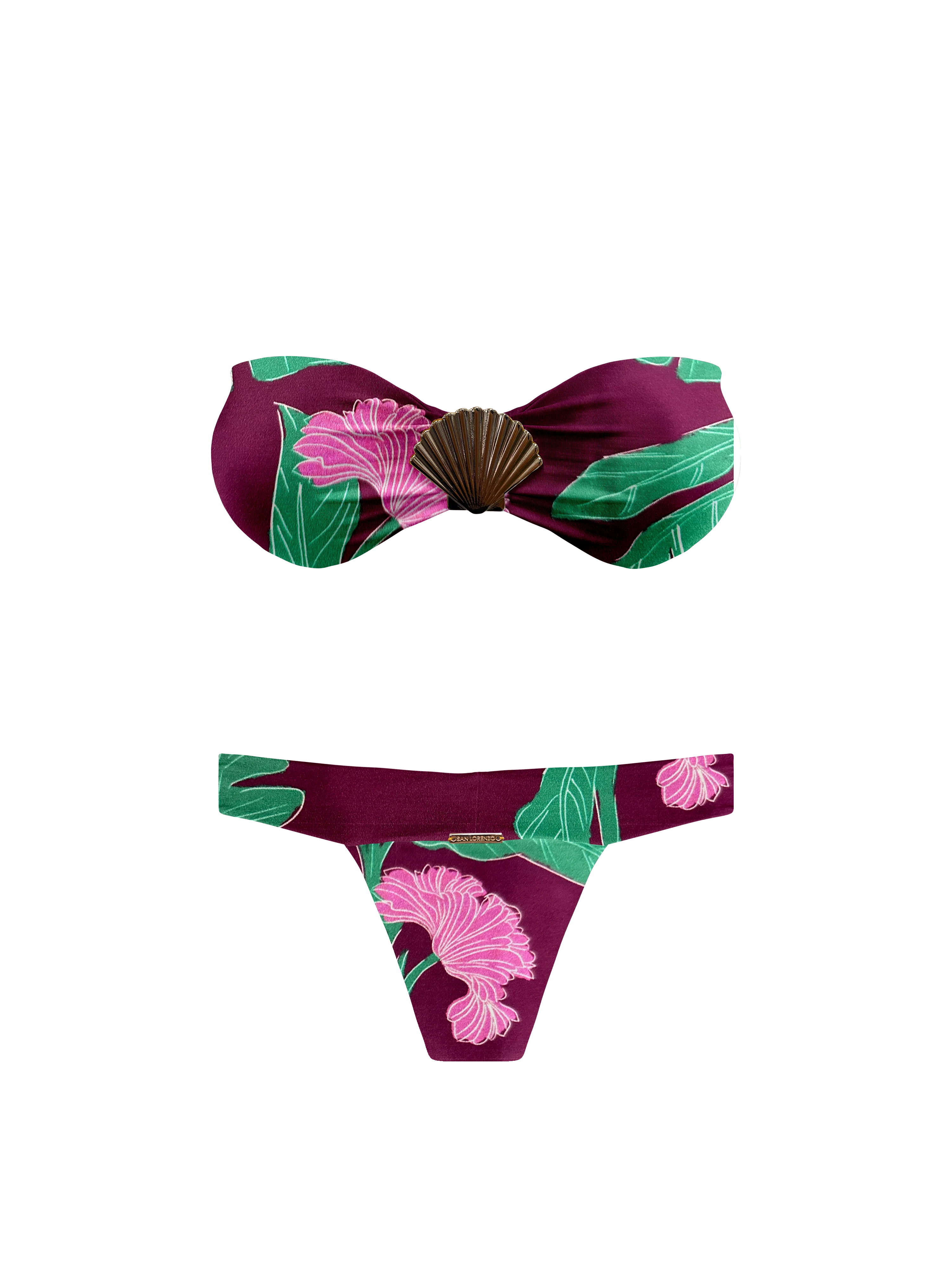 Kaia Floral Plum Belt Bikini Bottom - Image 15