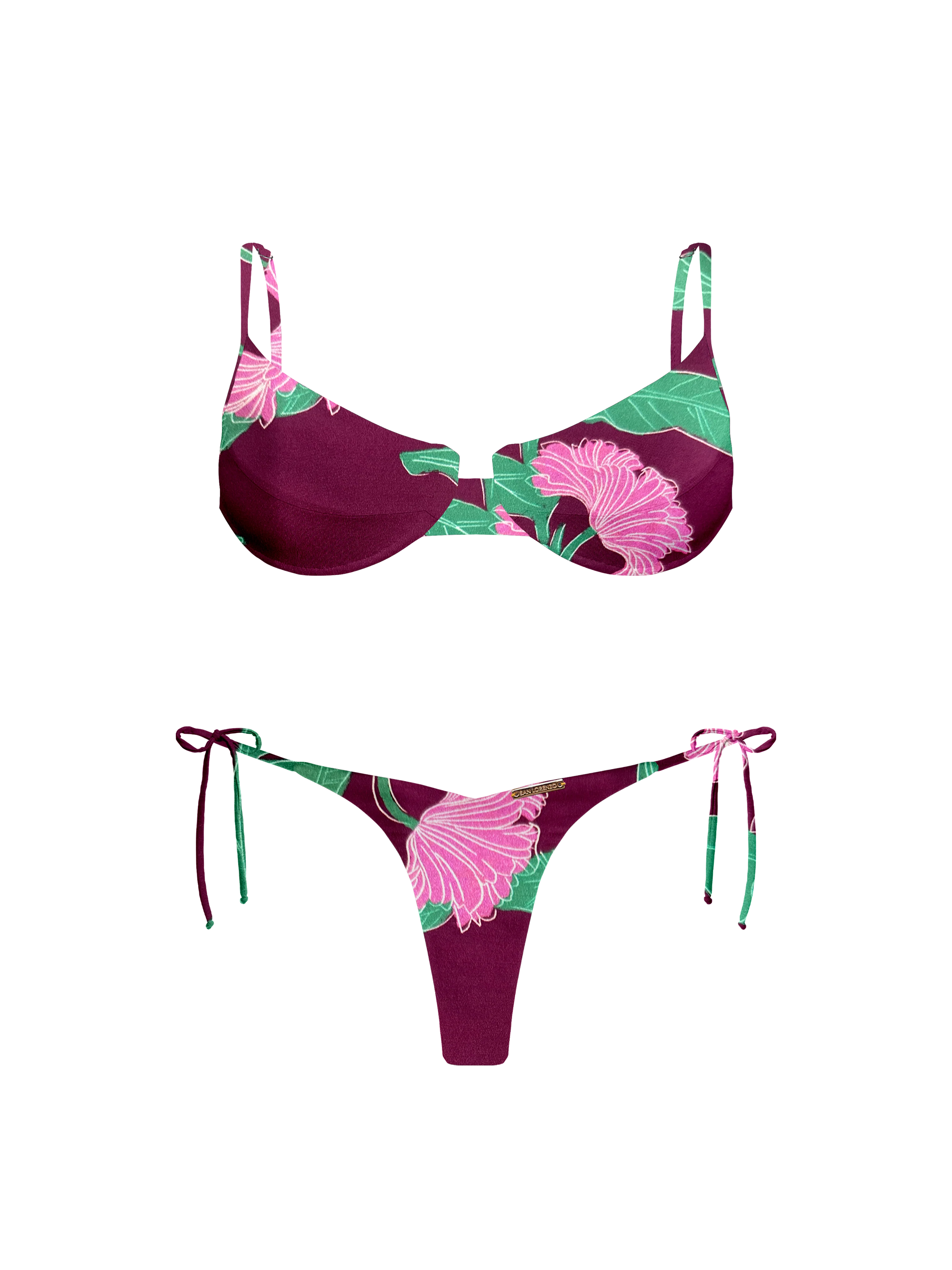 Kaia Floral Plum Underwire Bikini Top - Image 14