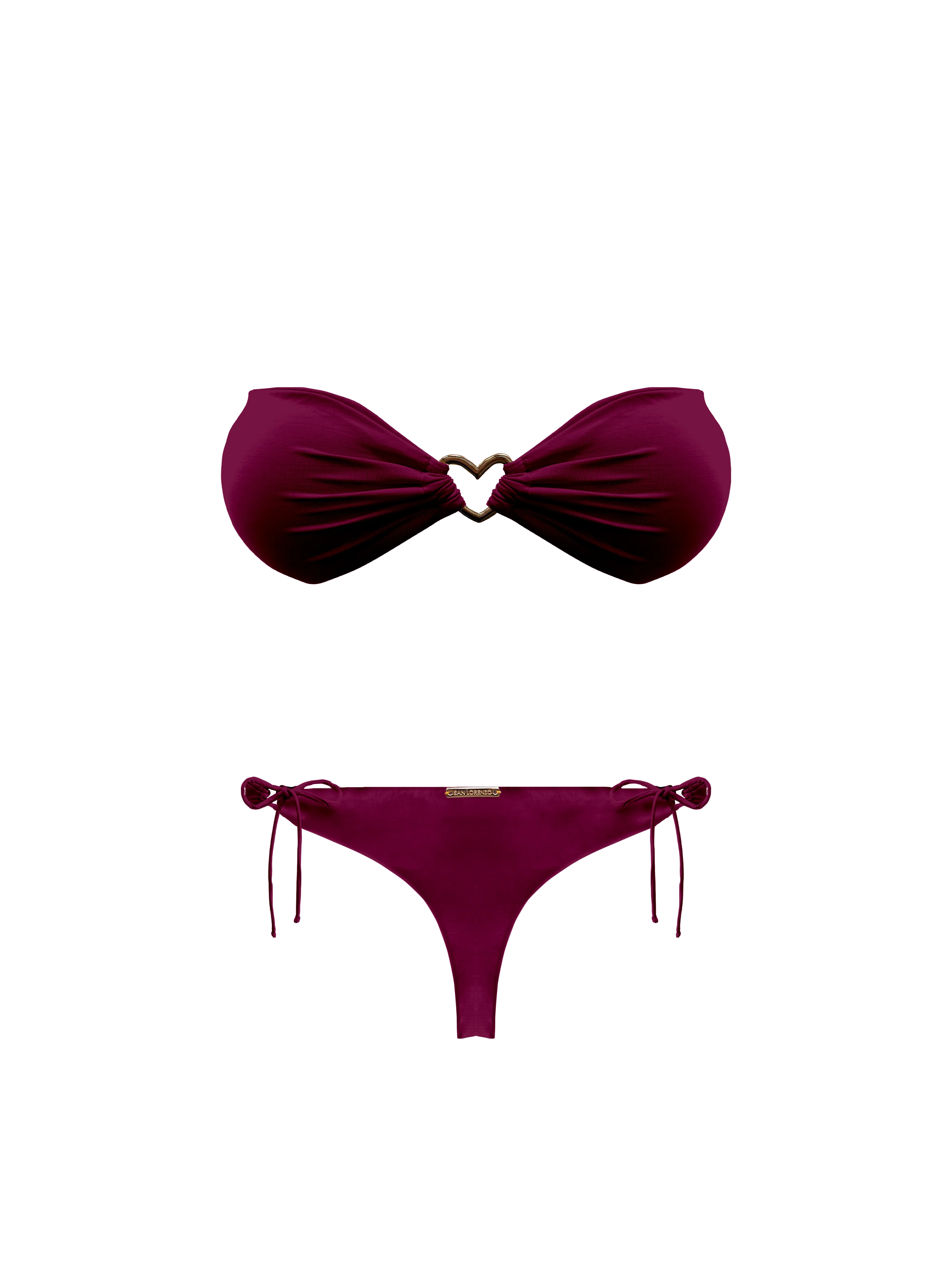 Kaia Mahogany Heart Bandeau Bikini Top - Image 13