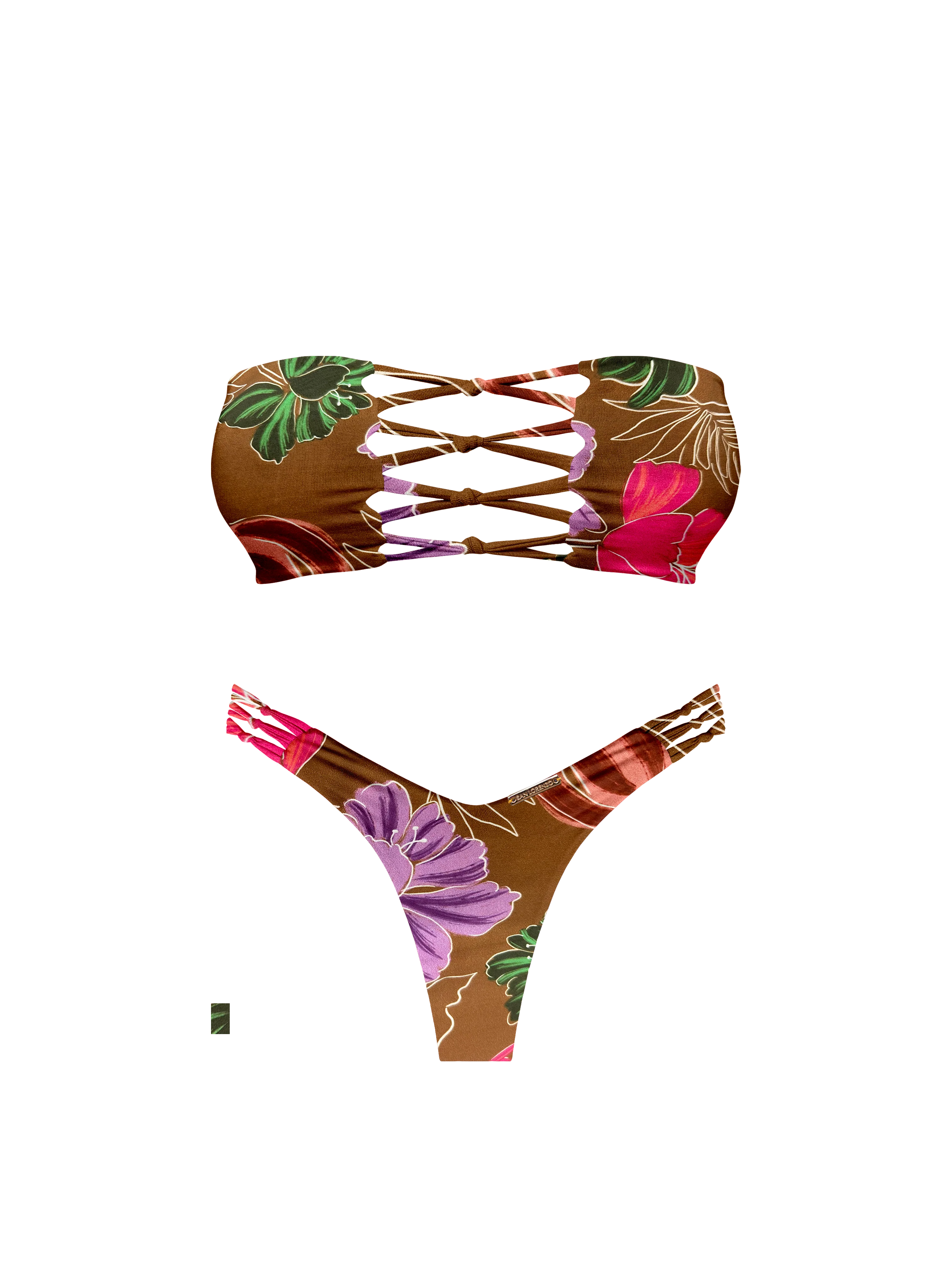 Kaia Wild Blossom Braided Thong Bikini Bottom - Image 15