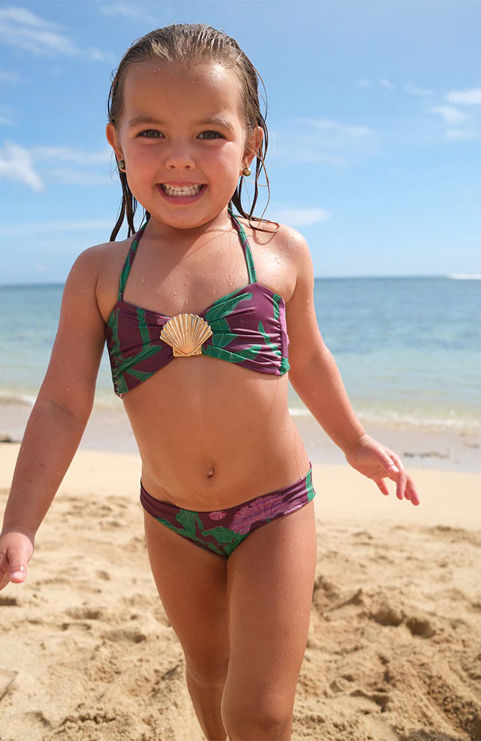 Keiki Kaia Floral Plum Belt Bikini Bottom - Image 5