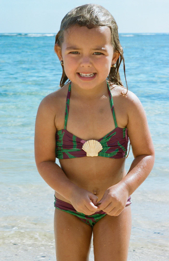 Keiki Kaia Floral Plum Belt Bikini Bottom - Image 4