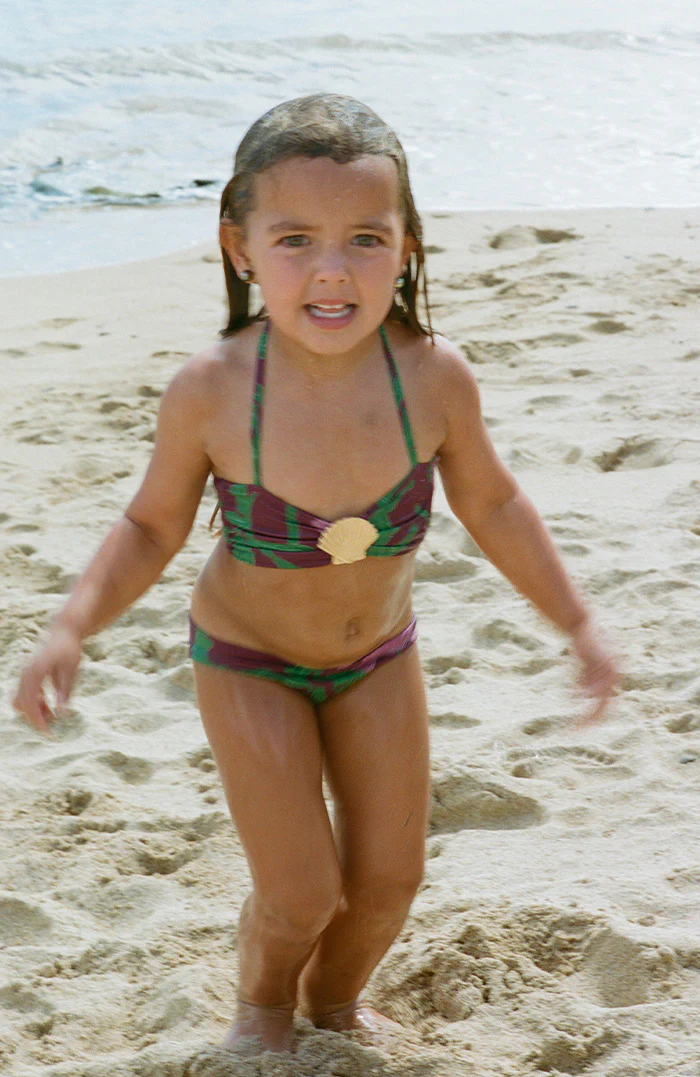 Keiki Kaia Floral Plum Belt Bikini Bottom - Image 3