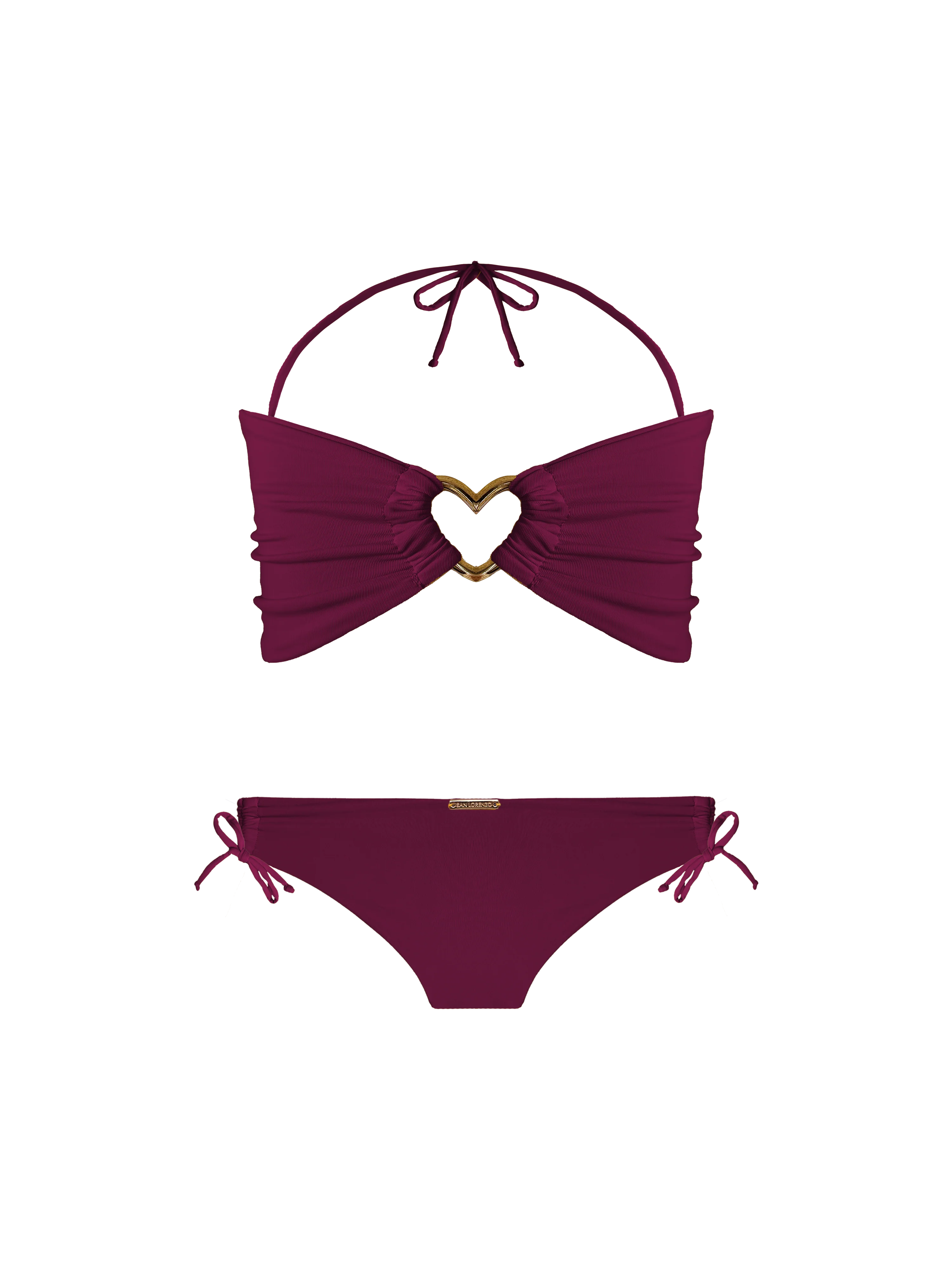 Keiki Kaia Mahogany Heart Bandeau Bikini Top - Image 3