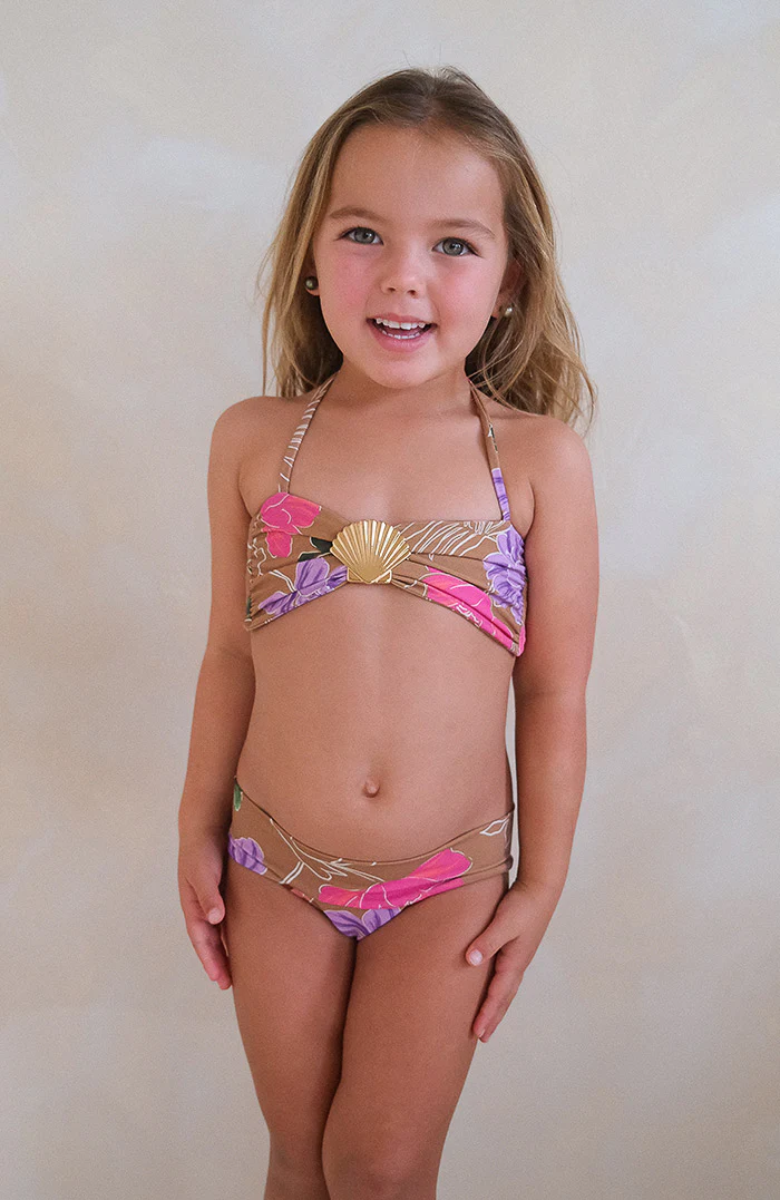 Keiki Kaia Wild Blossom Shell Bandeau Bikini Top - Image 3