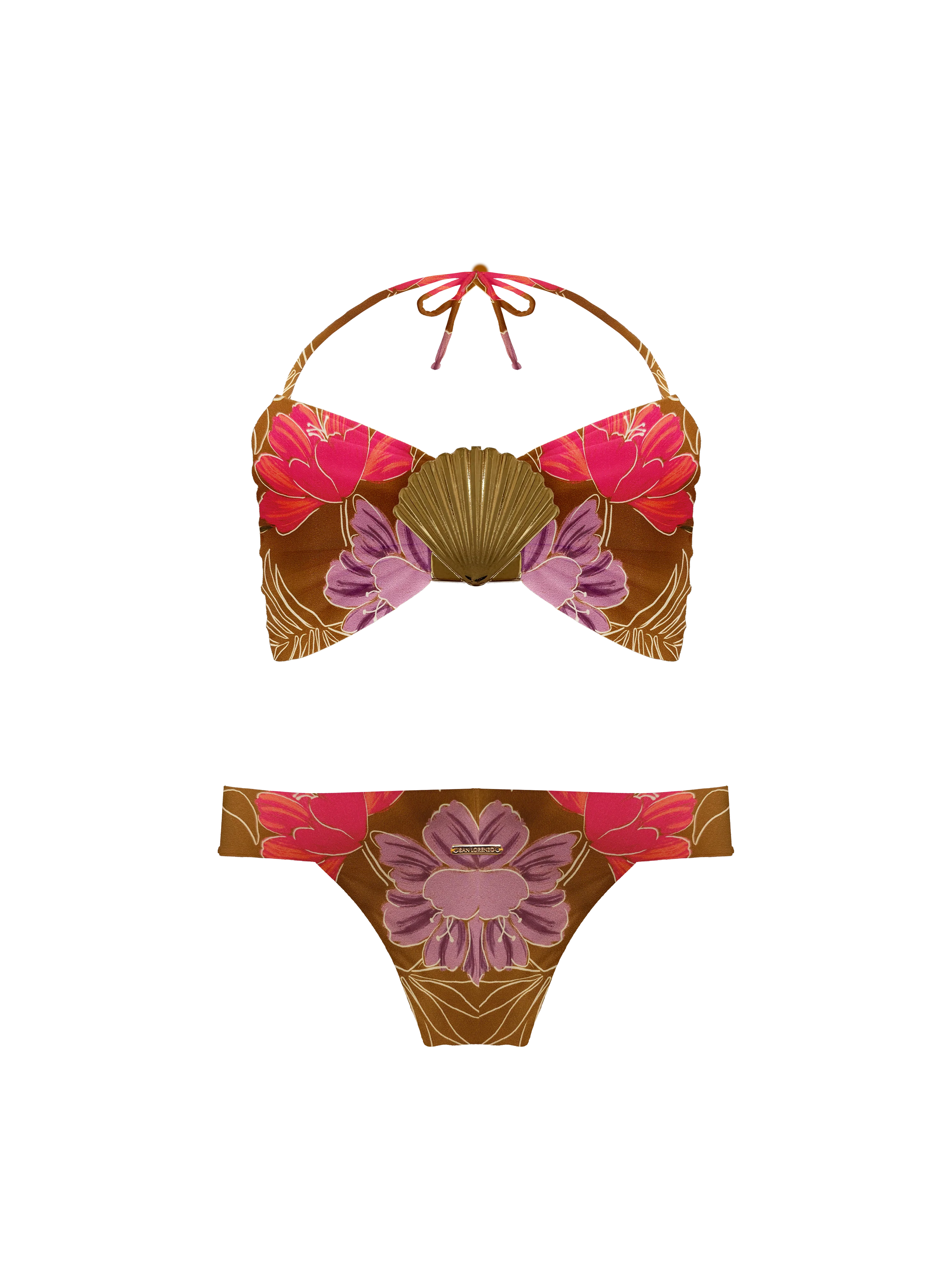 Keiki Kaia Wild Blossom Shell Bandeau Bikini Top - Image 6