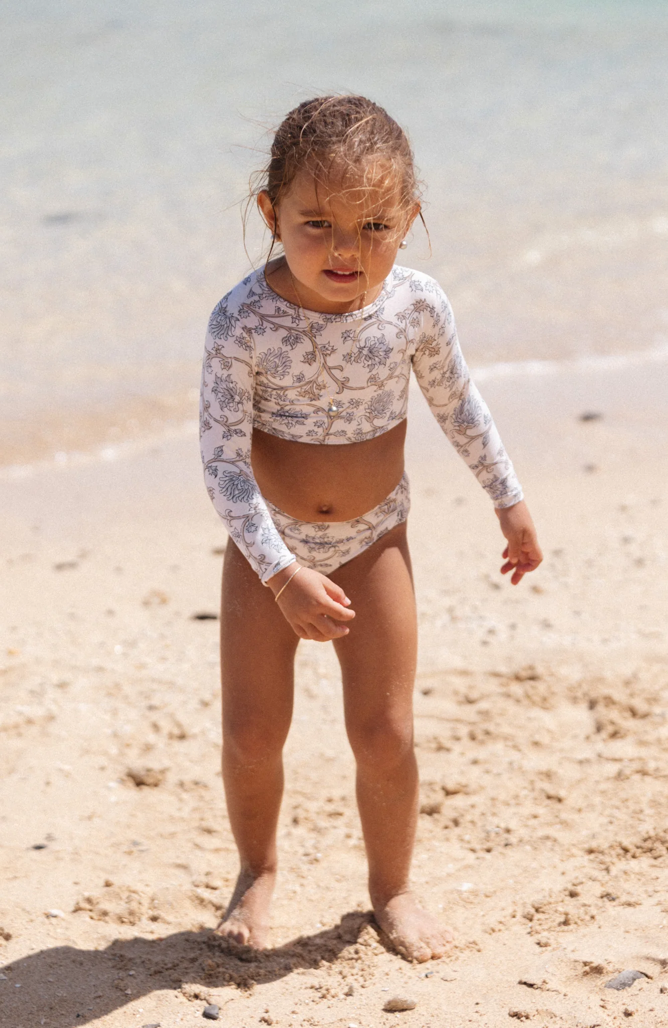 Keiki L'Amour Chantilly Lace Long Sleeve Cropped Top - Image 4