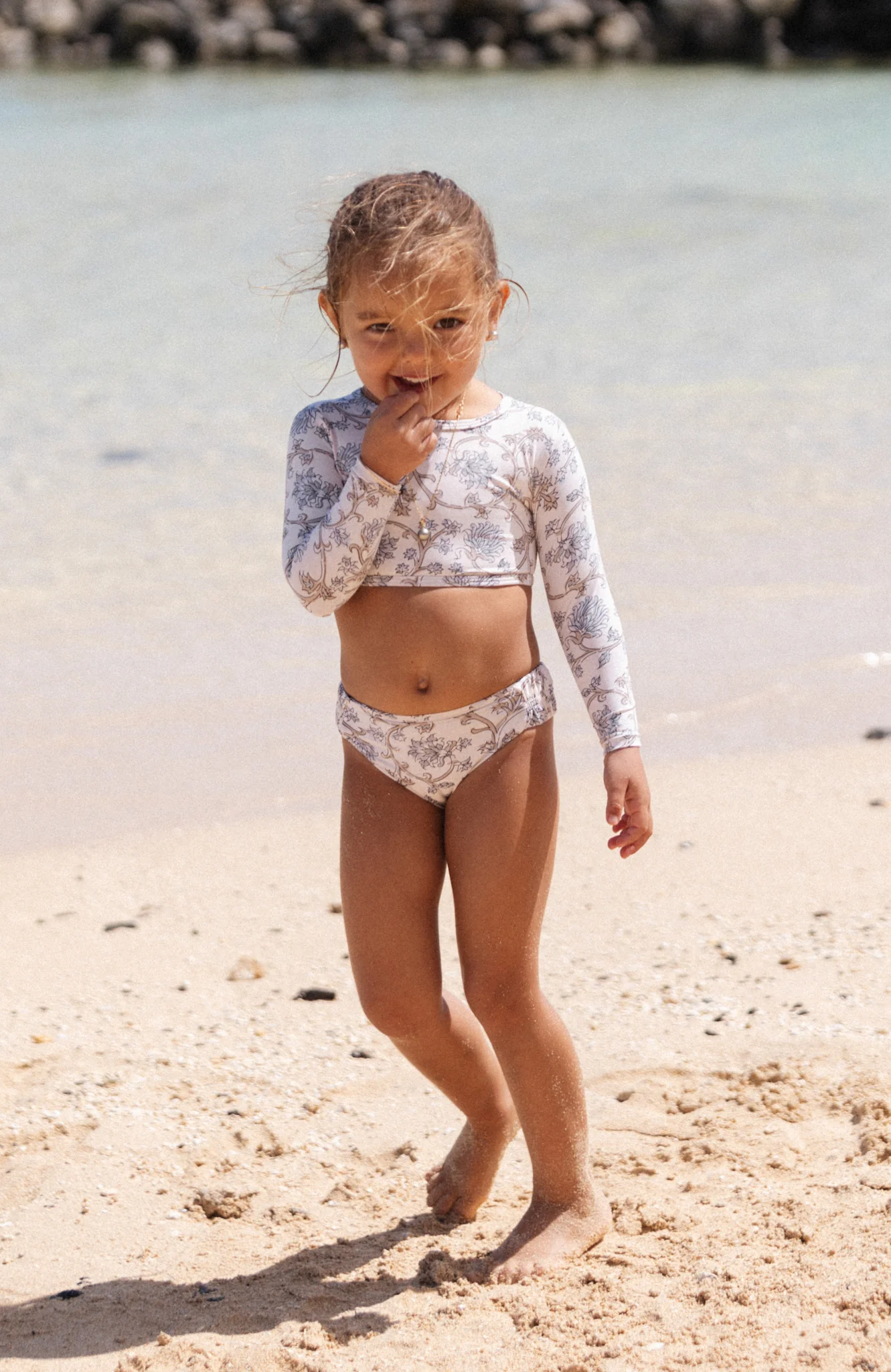 Keiki L'Amour Chantilly Lace Long Sleeve Cropped Top - Image 7