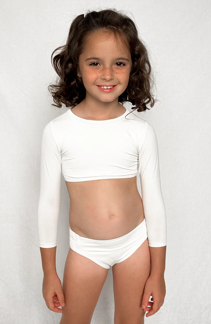 Keiki L'Amour Porcelain Long Sleeve Cropped Top - Image 3