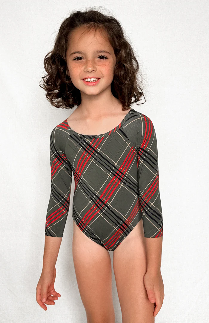 Keiki L'Amour Scottish Plaid Long Sleeve One Piece - Image 3
