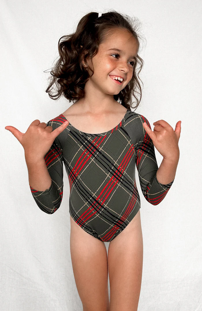 Keiki L'Amour Scottish Plaid Long Sleeve One Piece - Image 4