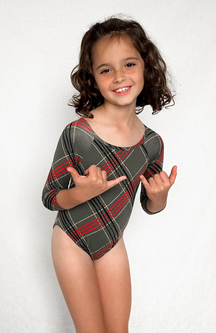 Keiki L'Amour Scottish Plaid Long Sleeve One Piece - Image 5