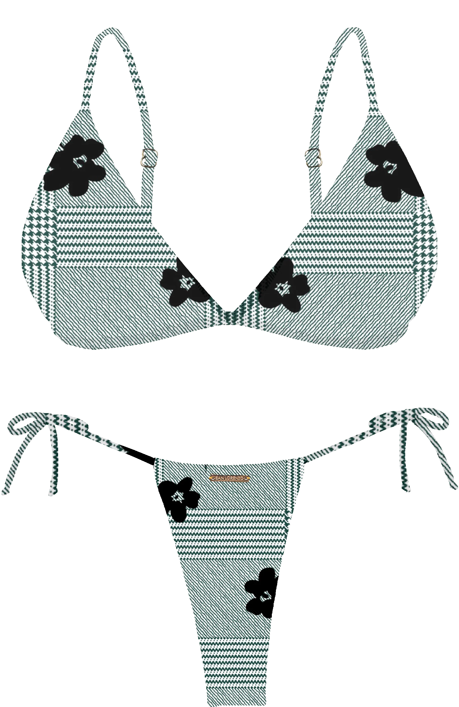 L'Amour Black Roses Bra Halter Bikini Top - Image 7
