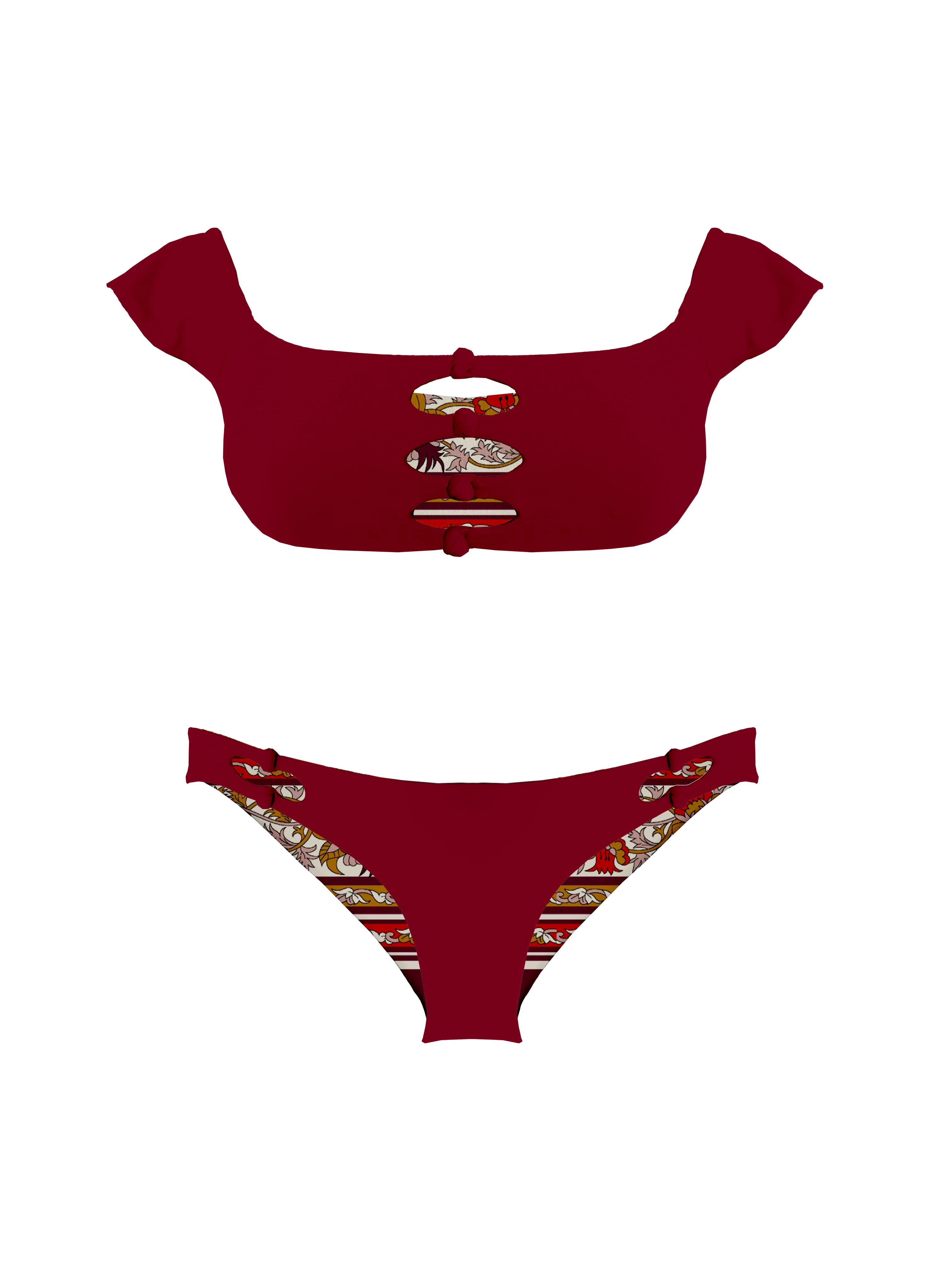 Marrakesh Amethyst Shoulder Bandeau Knotted Bikini Top - Image 9