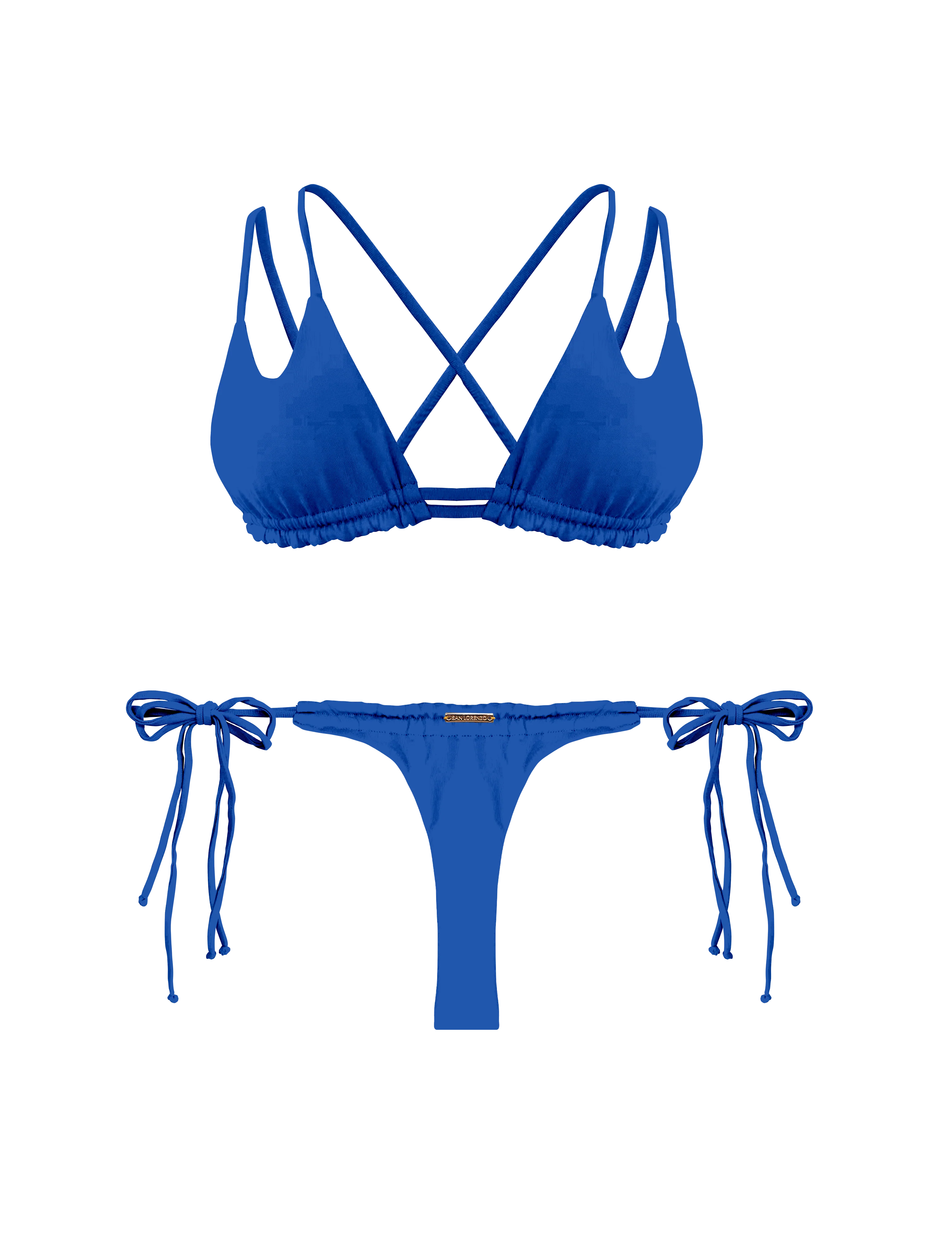 Marrakesh Sapphire Souk Double Loop String Halter Bikini Top - Image 10