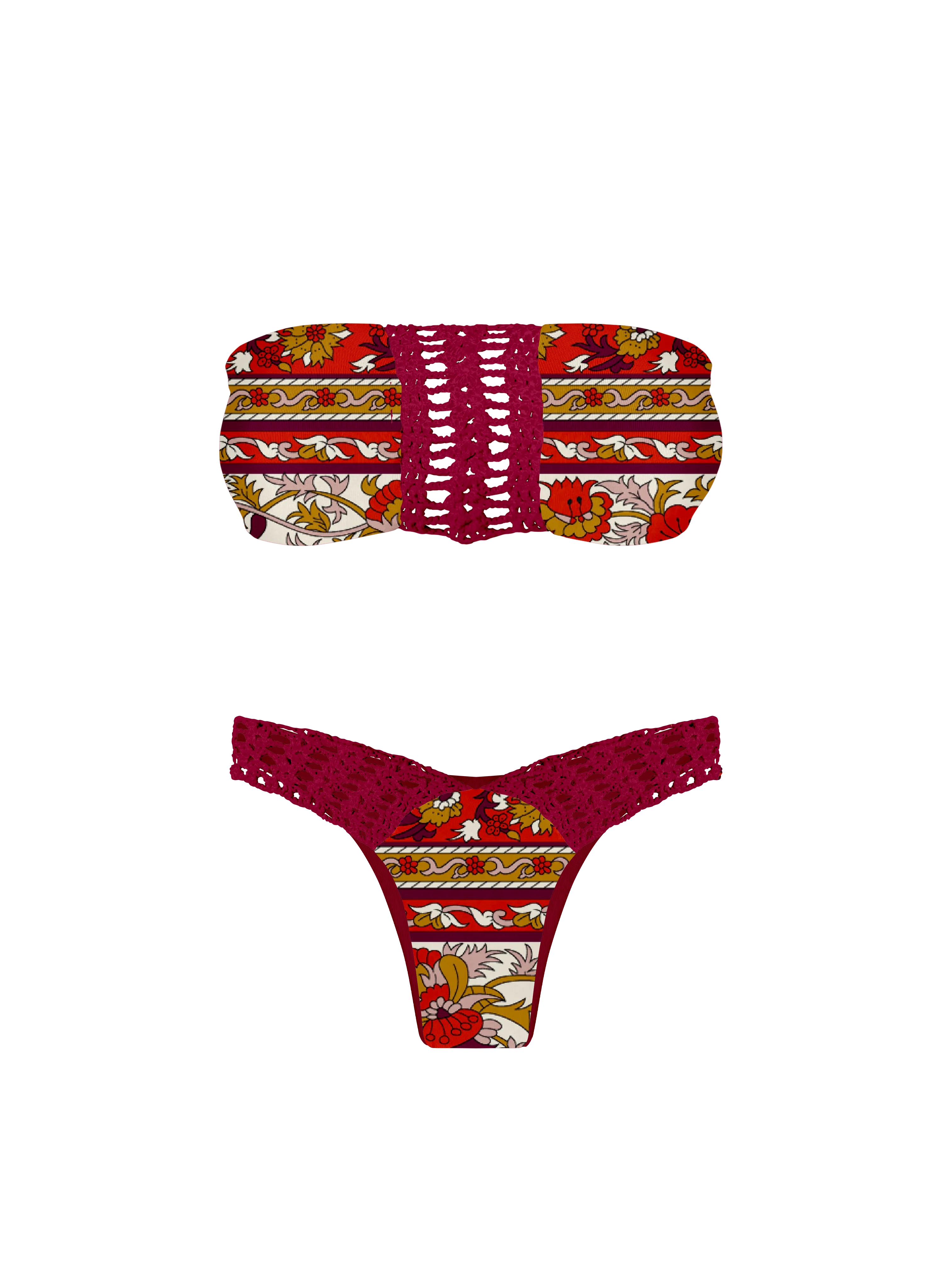 Marrakesh Garden Crochet High Cut Bikini Bottom - Image 12