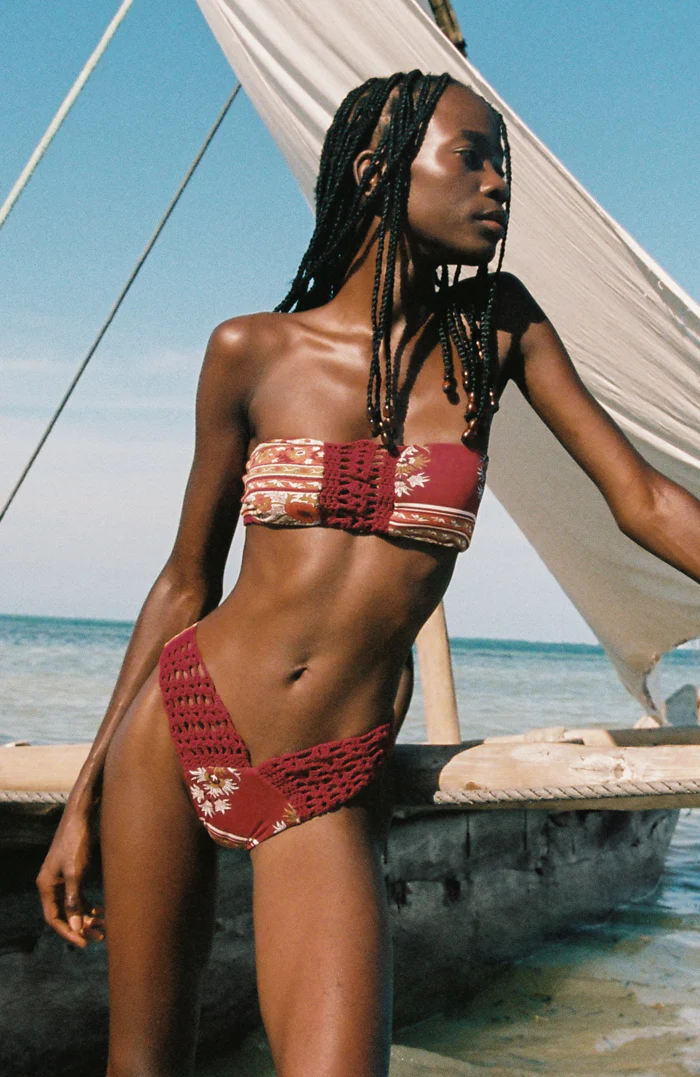Marrakesh Garden Crochet High Cut Bikini Bottom - Image 3