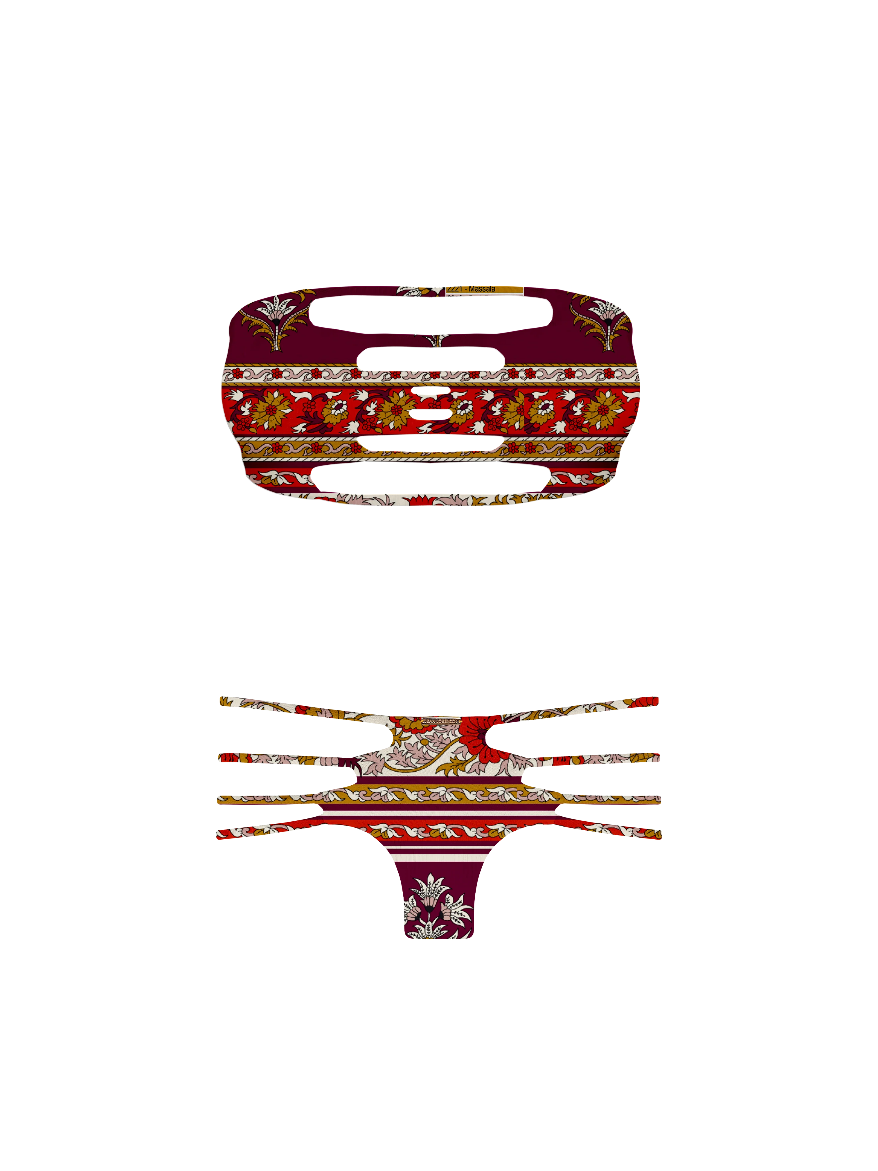 Marrakesh Garden Double Loop String Halter Bikini Top - Image 8