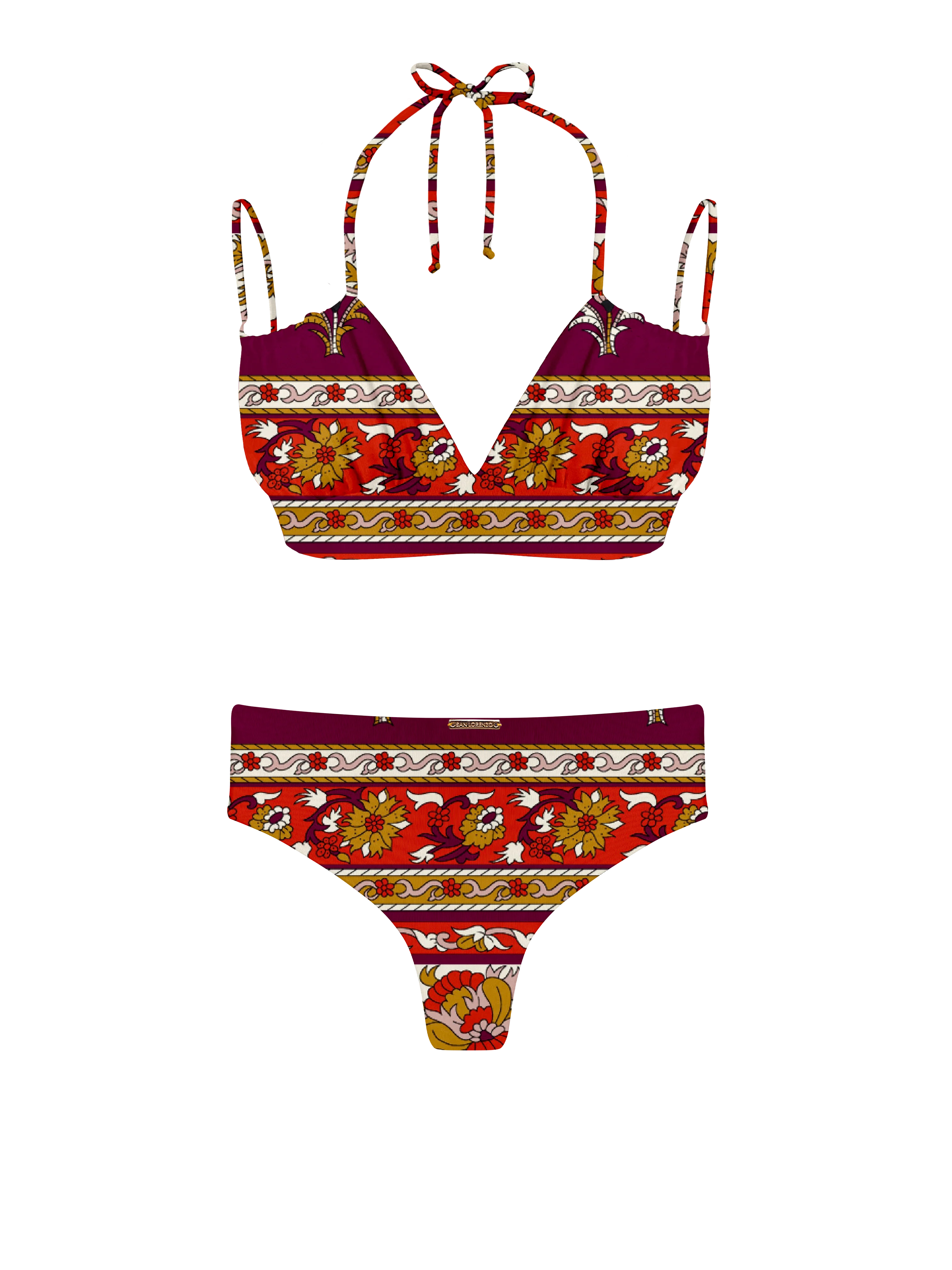 Marrakesh Garden Elastic Tie Front Bikini Top - Image 11