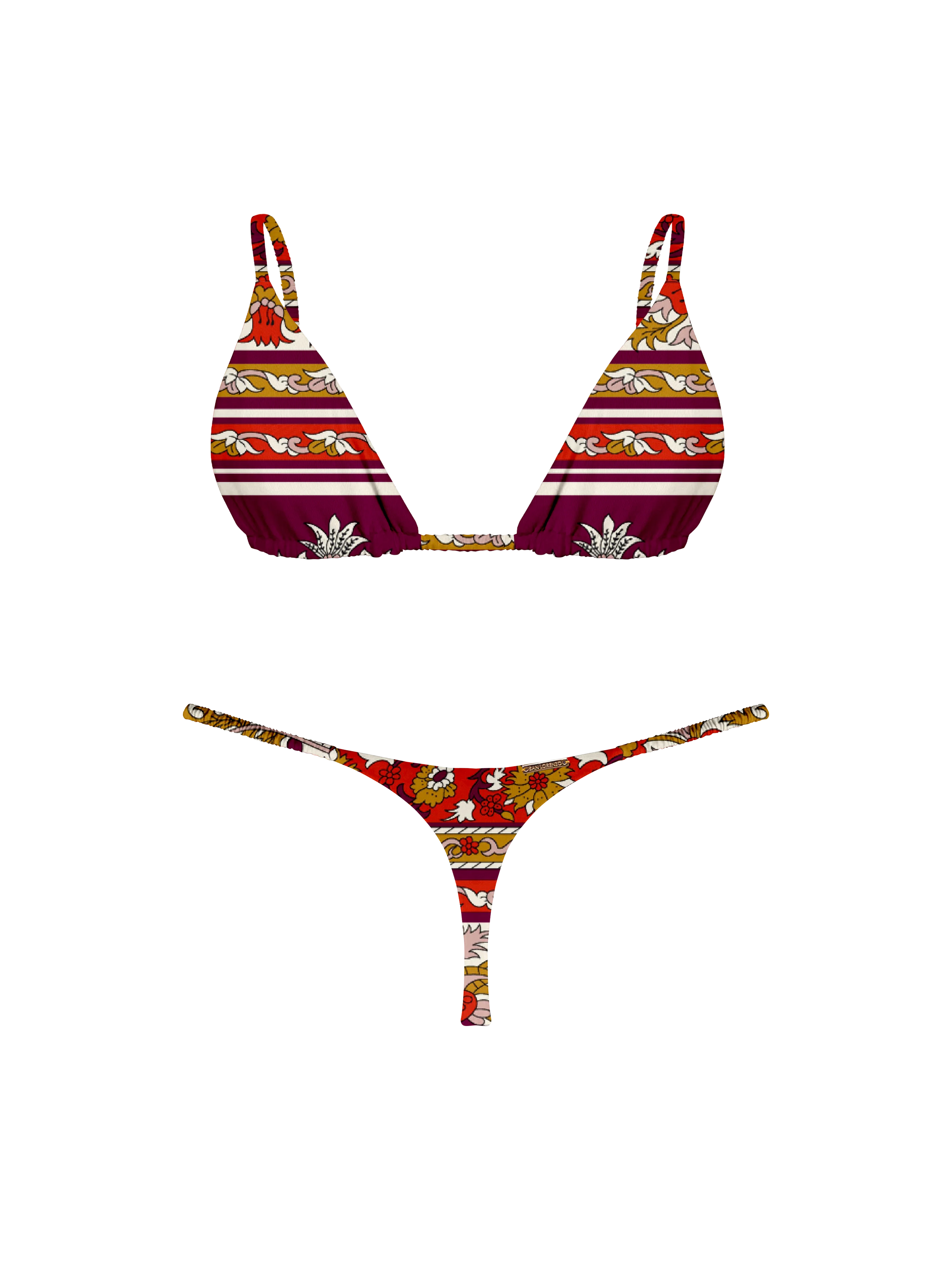 Marrakesh Garden Ruched Thin Brief Bikini Bottom - Image 8