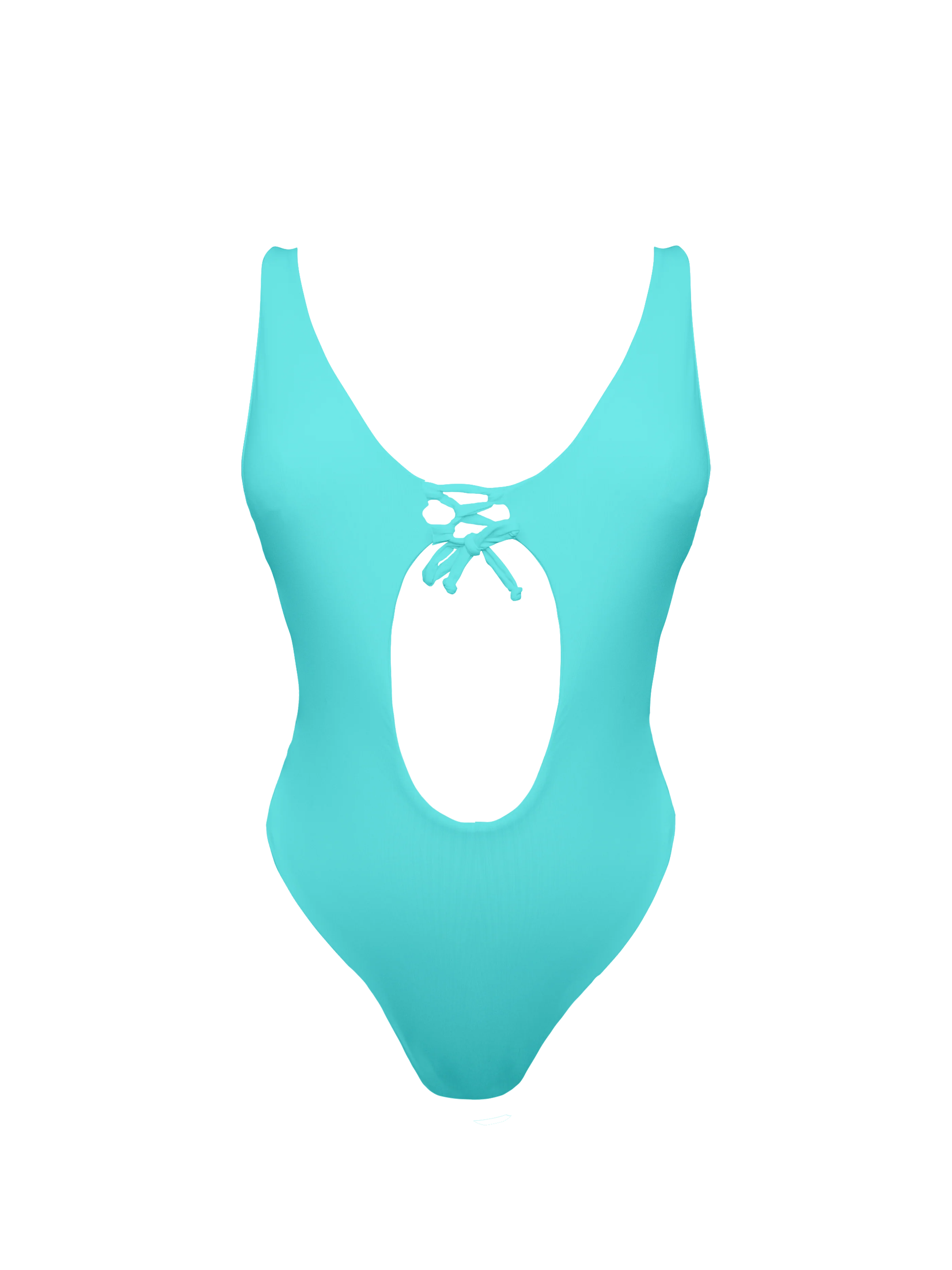Moorea Azure Teal Lace Up Keyhole Bikini One Piece - Image 11