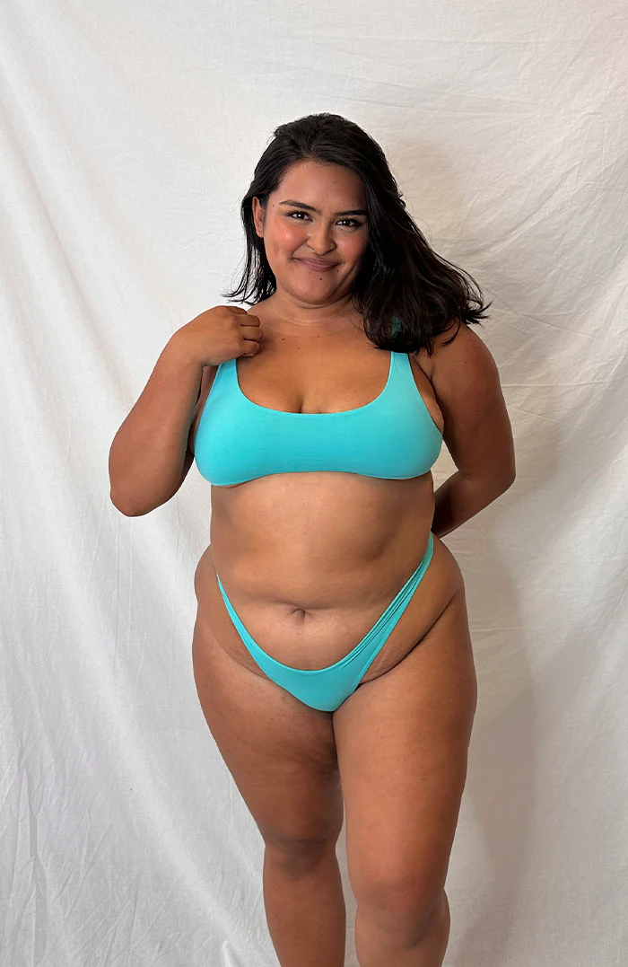 Moorea Azure Teal Scoop Neck Bikini Top - Image 3