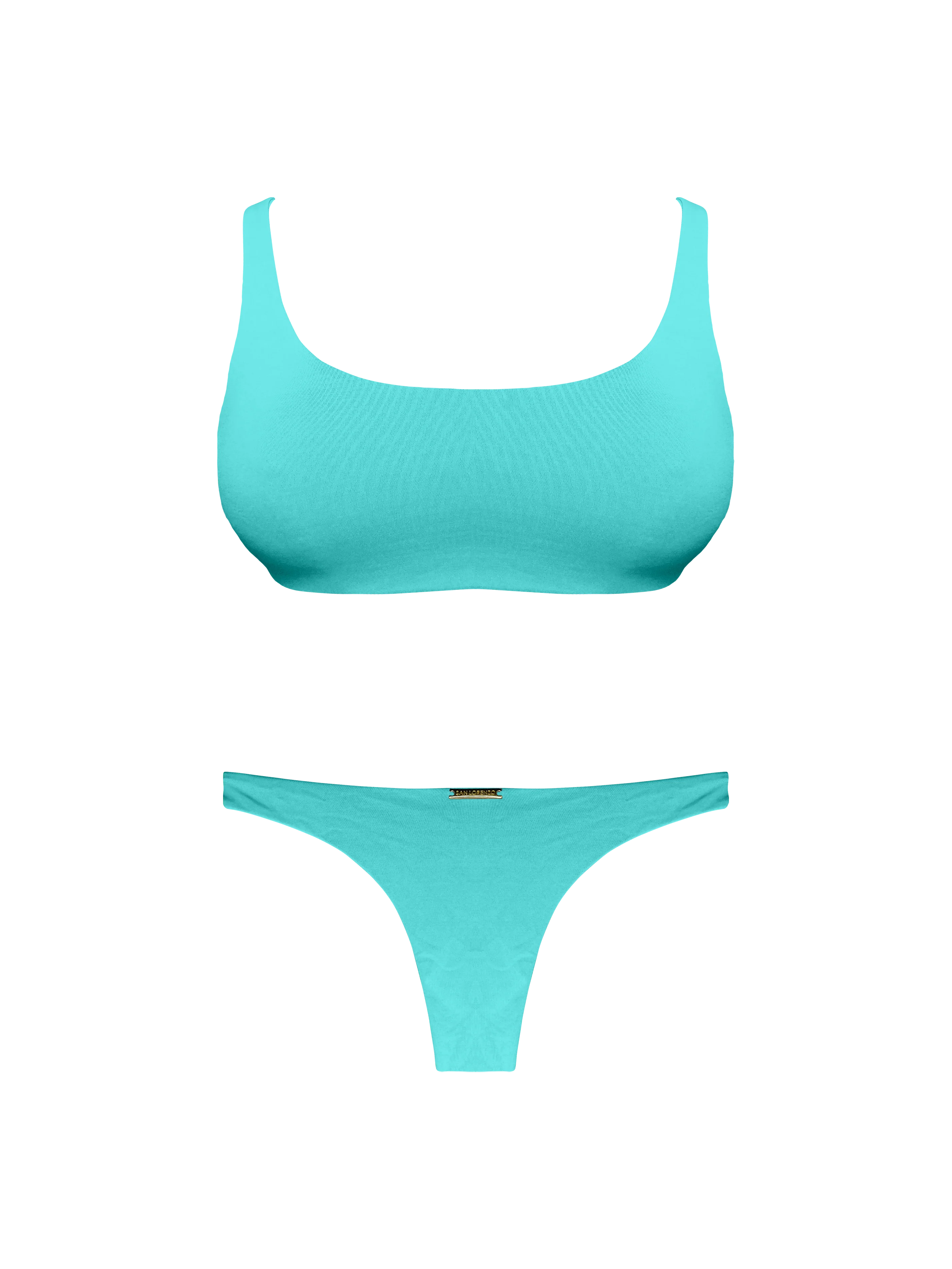Moorea Azure Teal Scoop Neck Bikini Top - Image 8