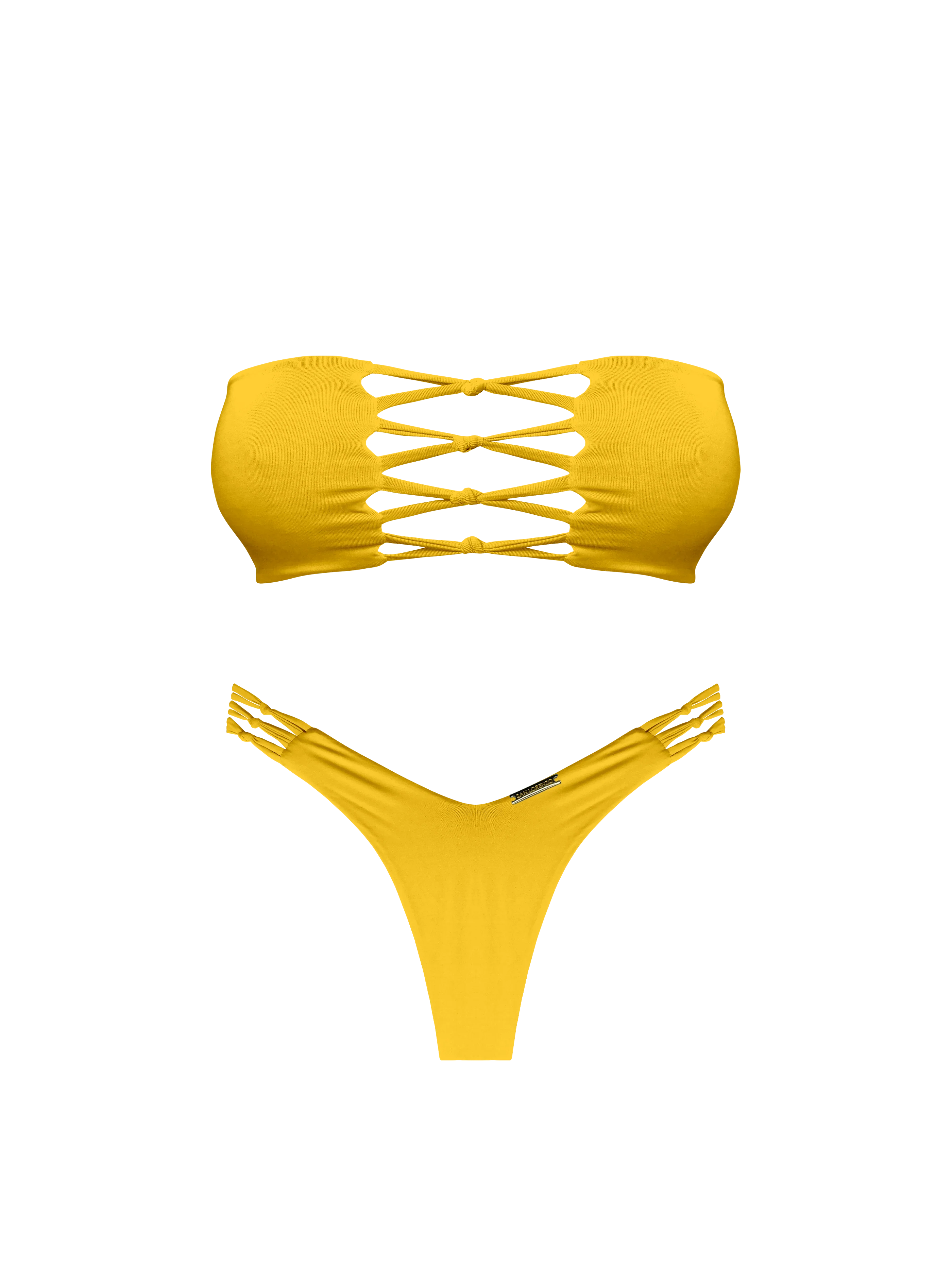 Moorea Golden Island Braided Bandeau Bikini Top - Image 14