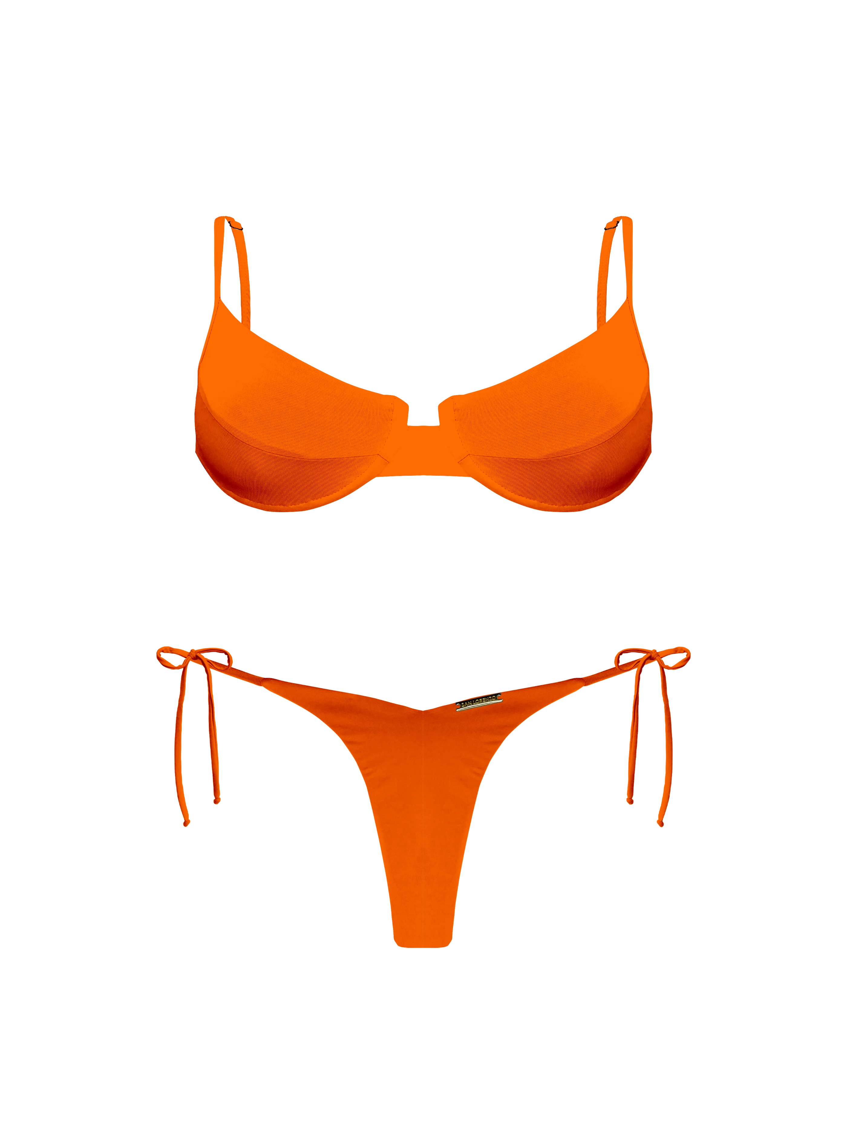 Moorea Saffron Glow High Cut Side Bikini Tie Bikini Bottom - Image 9